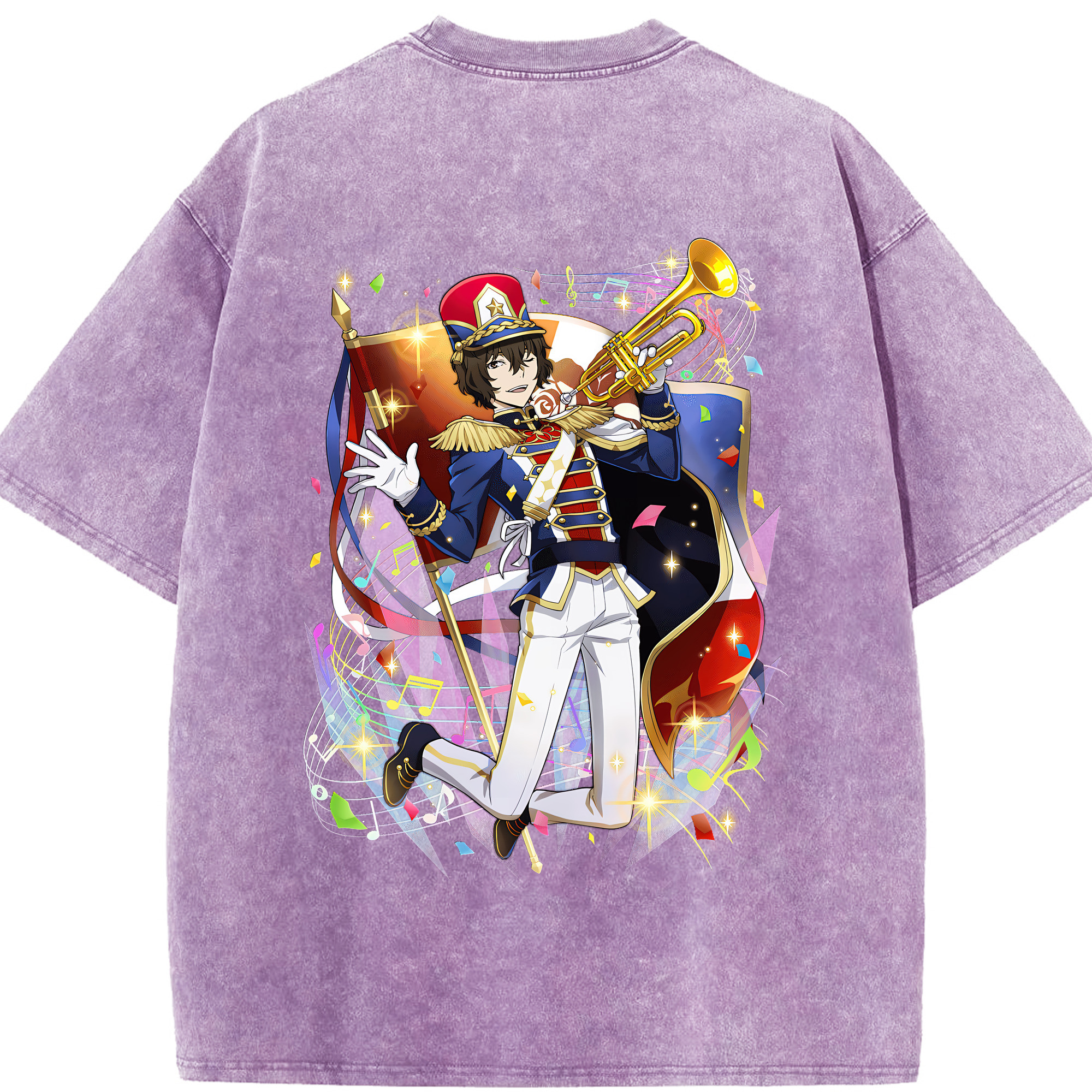 （画像用） 文豪ストレイドッグス Bungo Stray Dogs 綿100% ヴィンテージ風 半袖Tシャツ（背面プリント）