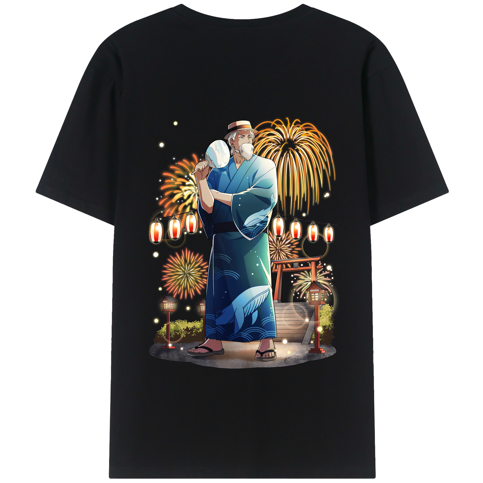 （画像用） 文豪ストレイドッグス Bungo Stray Dogs 綿100％ メンズ半袖Tシャツ（バックプリント） 通気性