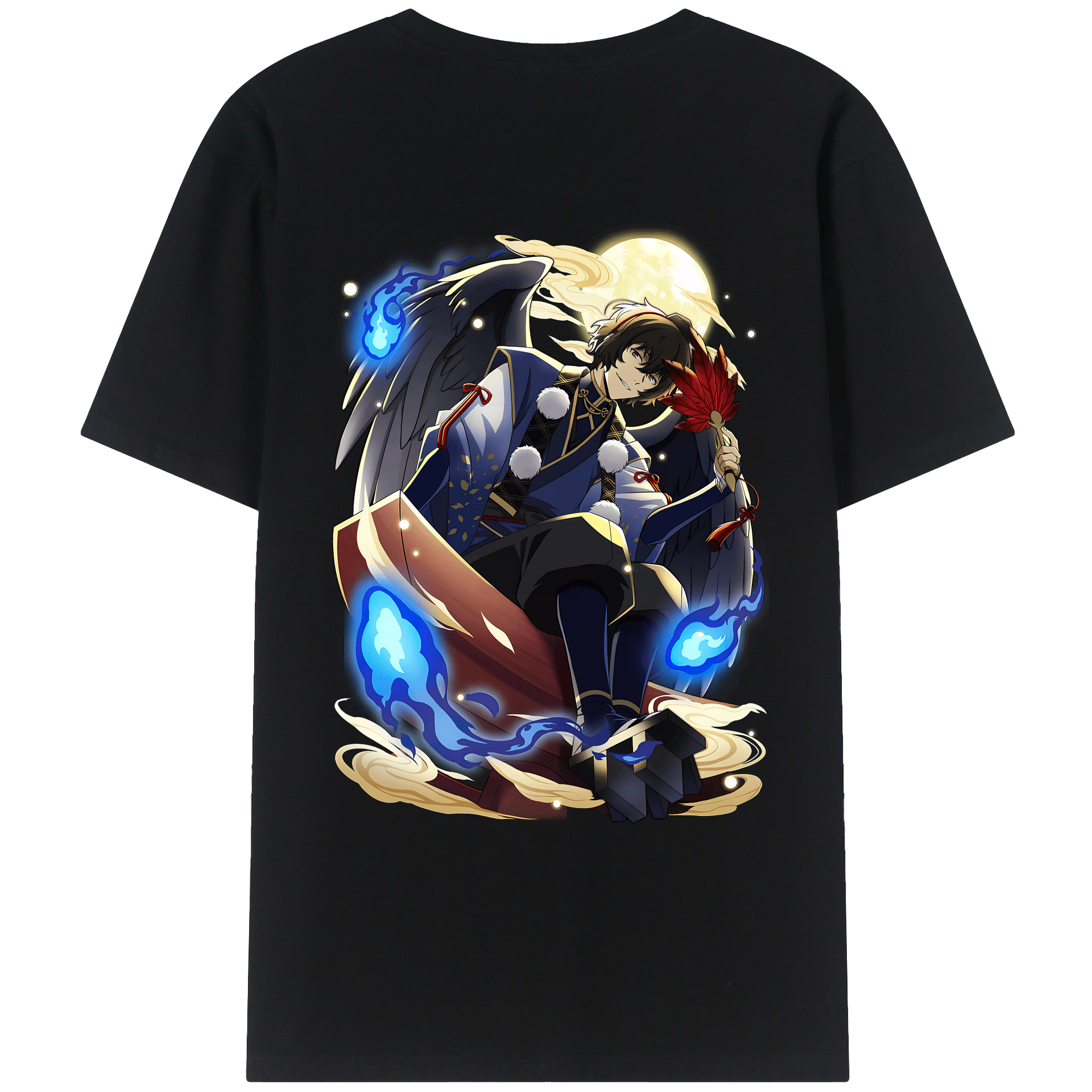 （画像用） 文豪ストレイドッグス Bungo Stray Dogs 綿100％ メンズ半袖Tシャツ（バックプリント） 通気性