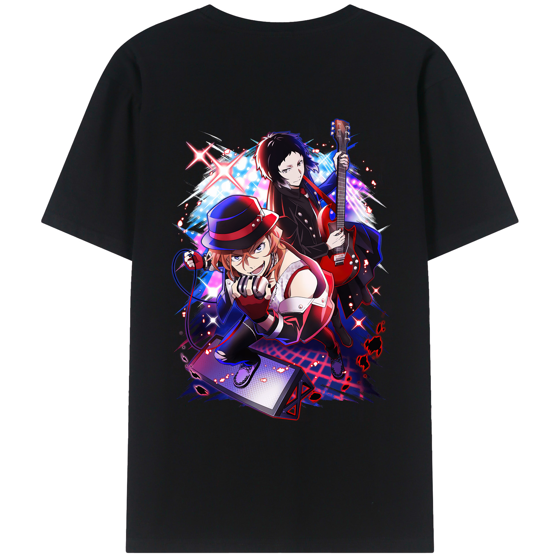（画像用） 文豪ストレイドッグス Bungo Stray Dogs 綿100％ メンズ半袖Tシャツ（バックプリント） 通気性