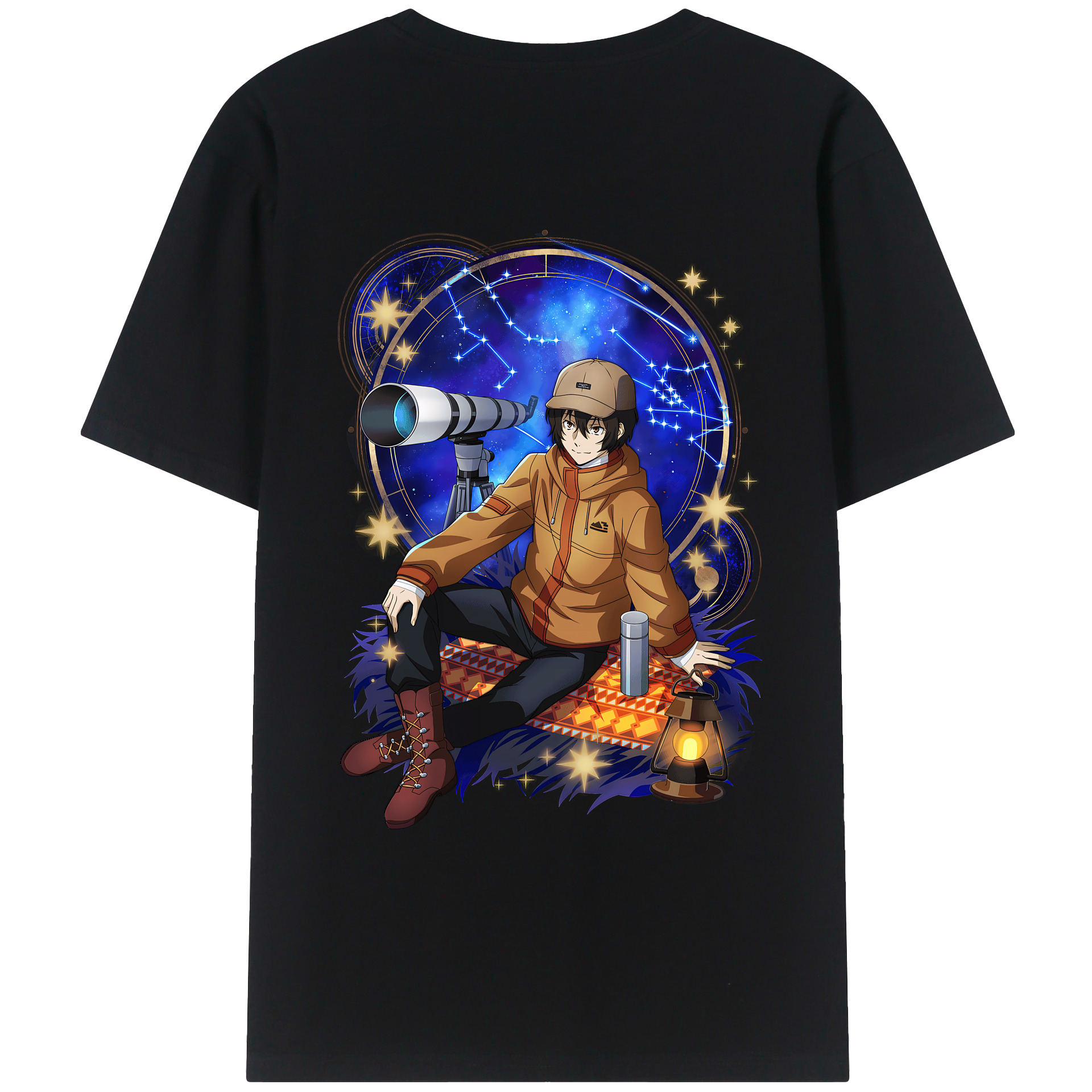 （画像用） 文豪ストレイドッグス Bungo Stray Dogs 綿100％ メンズ半袖Tシャツ（バックプリント） 通気性