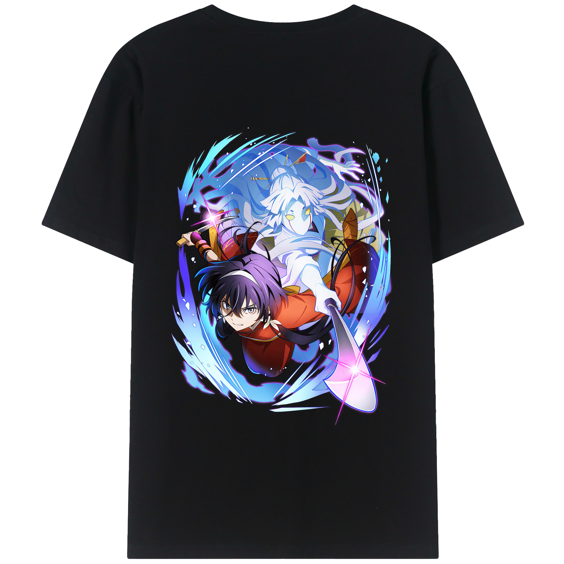 （画像用） 文豪ストレイドッグス Bungo Stray Dogs 綿100％ メンズ半袖Tシャツ（バックプリント） 通気性