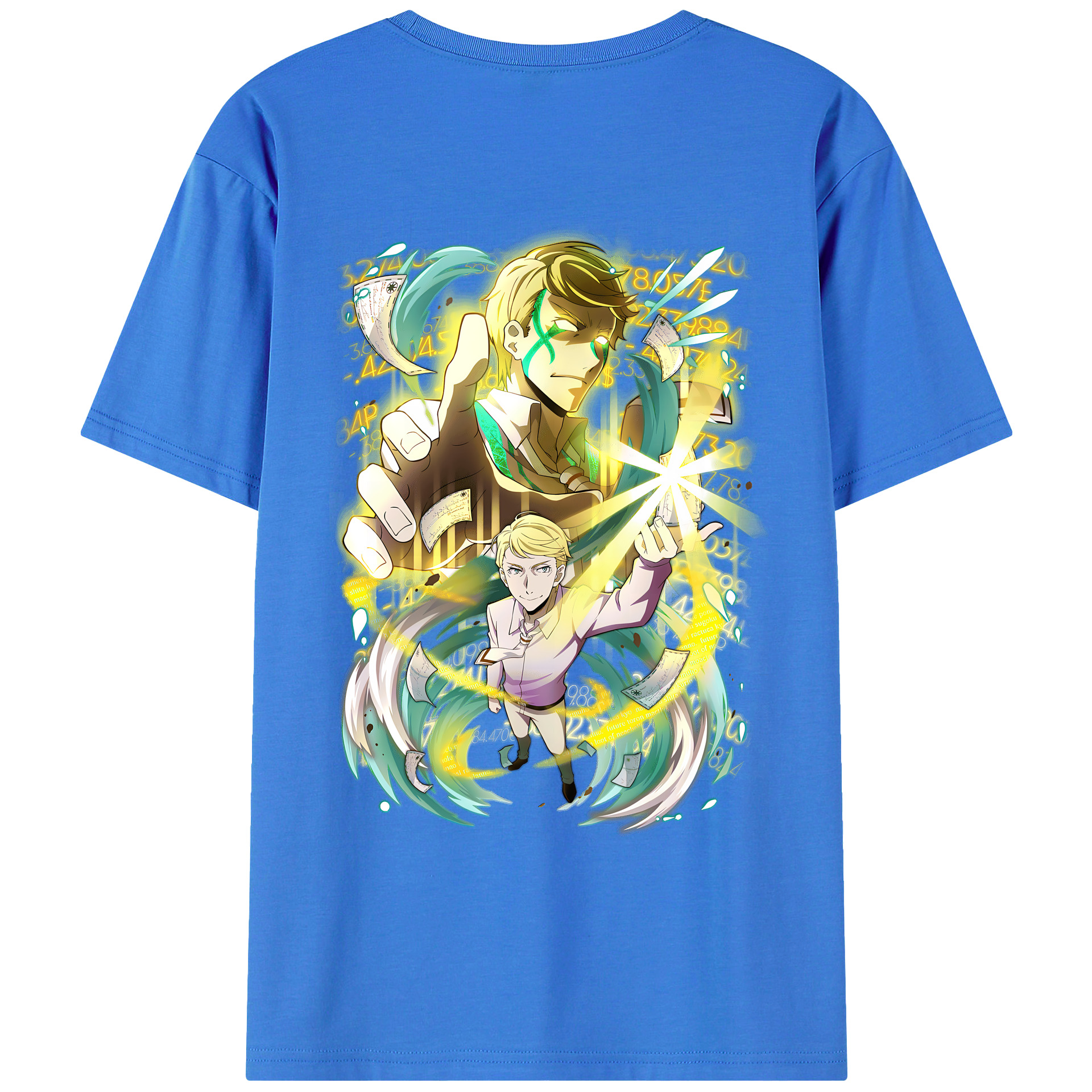 （画像用） 文豪ストレイドッグス Bungo Stray Dogs 綿100％ メンズ半袖Tシャツ（バックプリント） 通気性