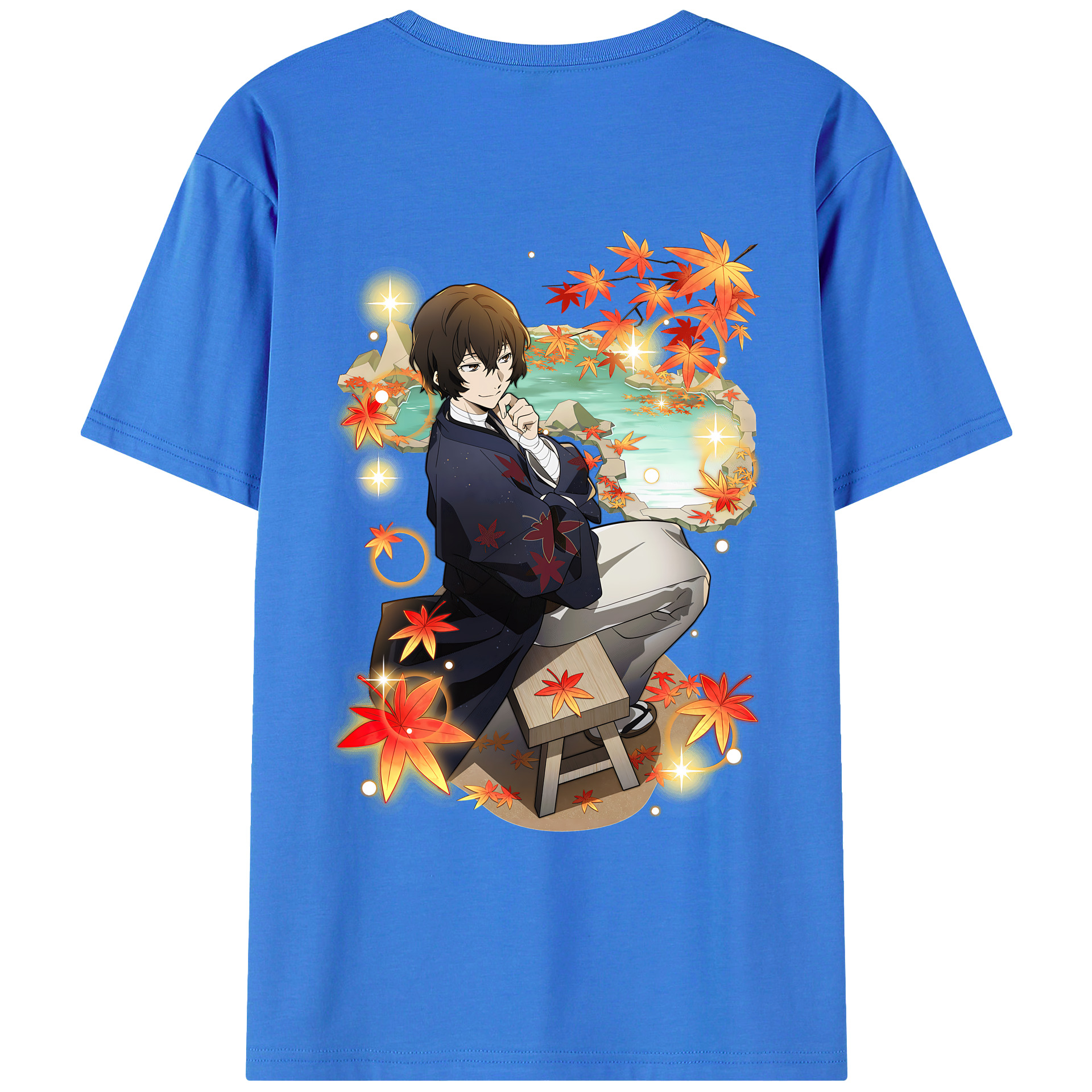 （画像用） 文豪ストレイドッグス Bungo Stray Dogs 綿100％ メンズ半袖Tシャツ（バックプリント） 通気性