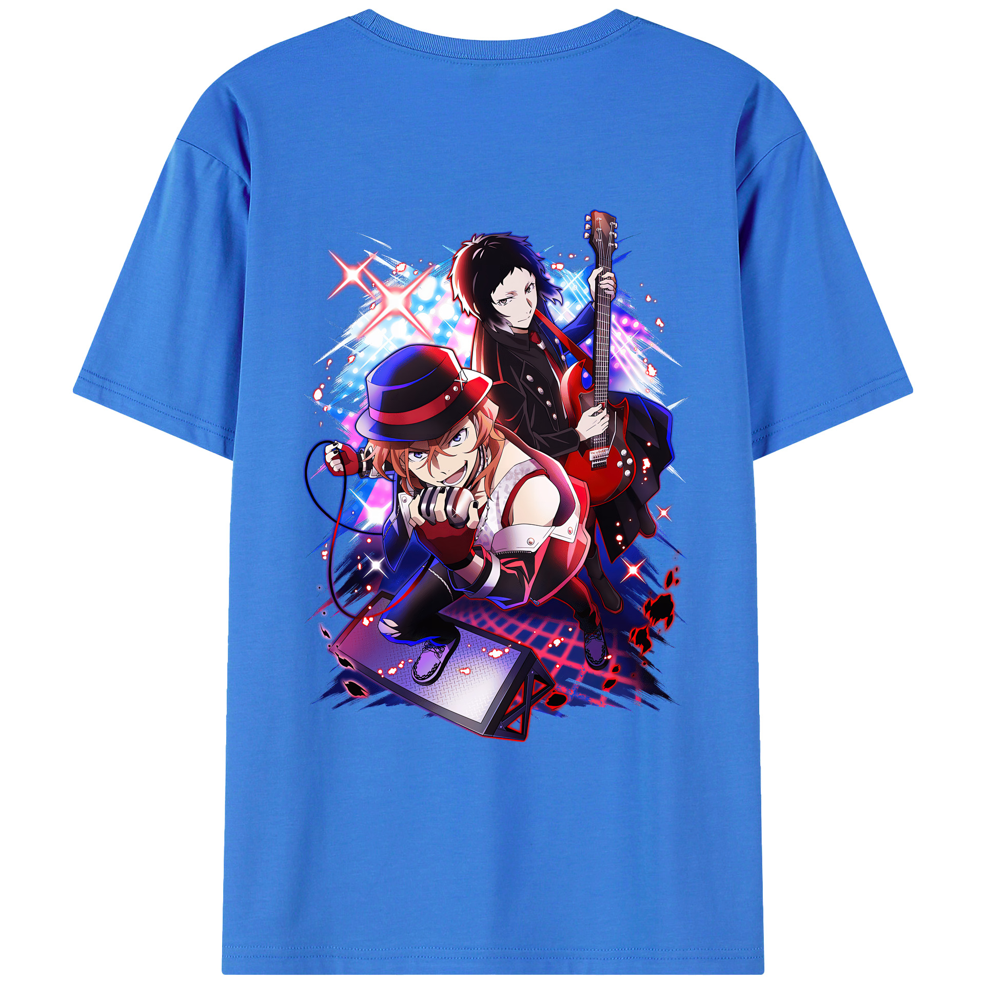 （画像用） 文豪ストレイドッグス Bungo Stray Dogs 綿100％ メンズ半袖Tシャツ（バックプリント） 通気性