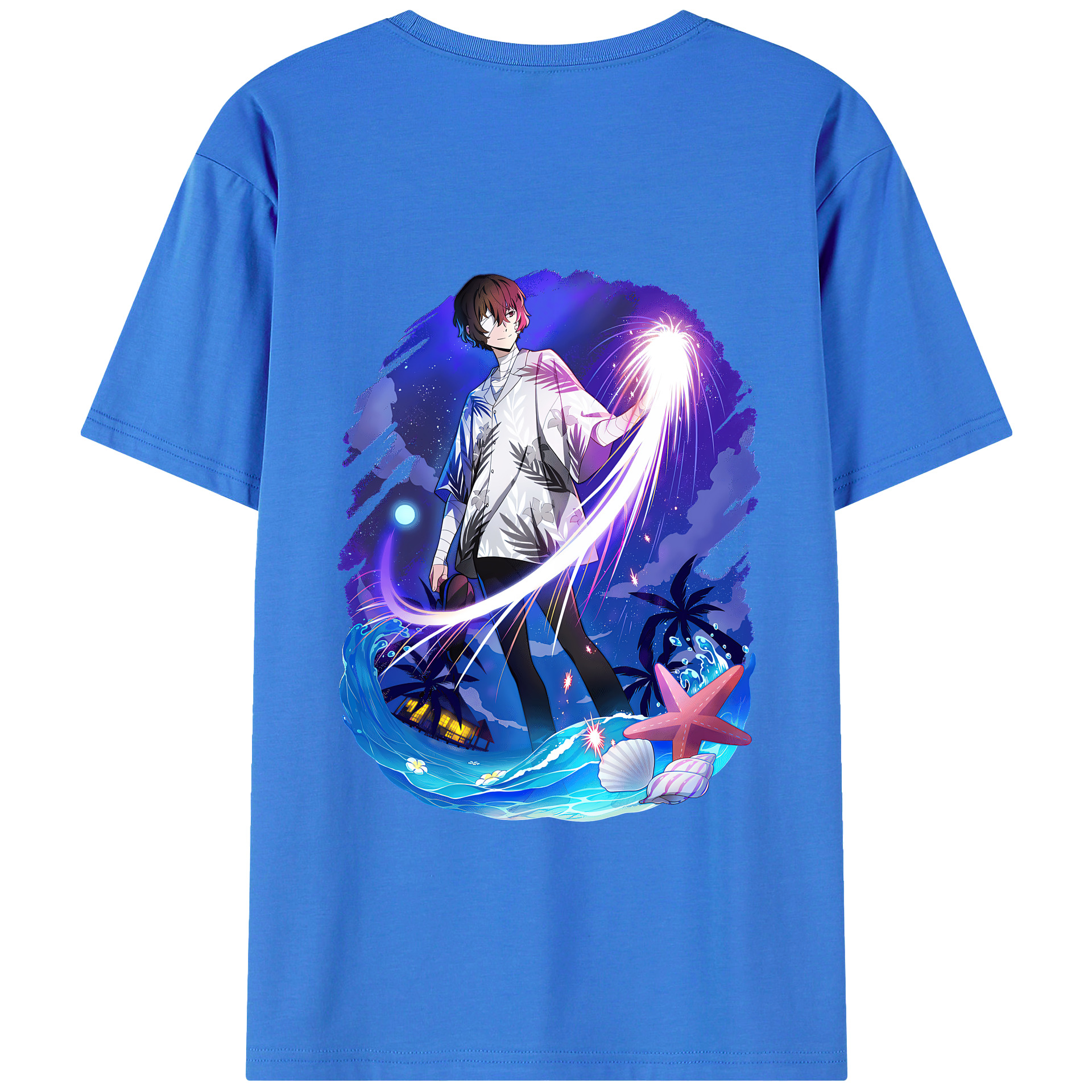 （画像用） 文豪ストレイドッグス Bungo Stray Dogs 綿100％ メンズ半袖Tシャツ（バックプリント） 通気性