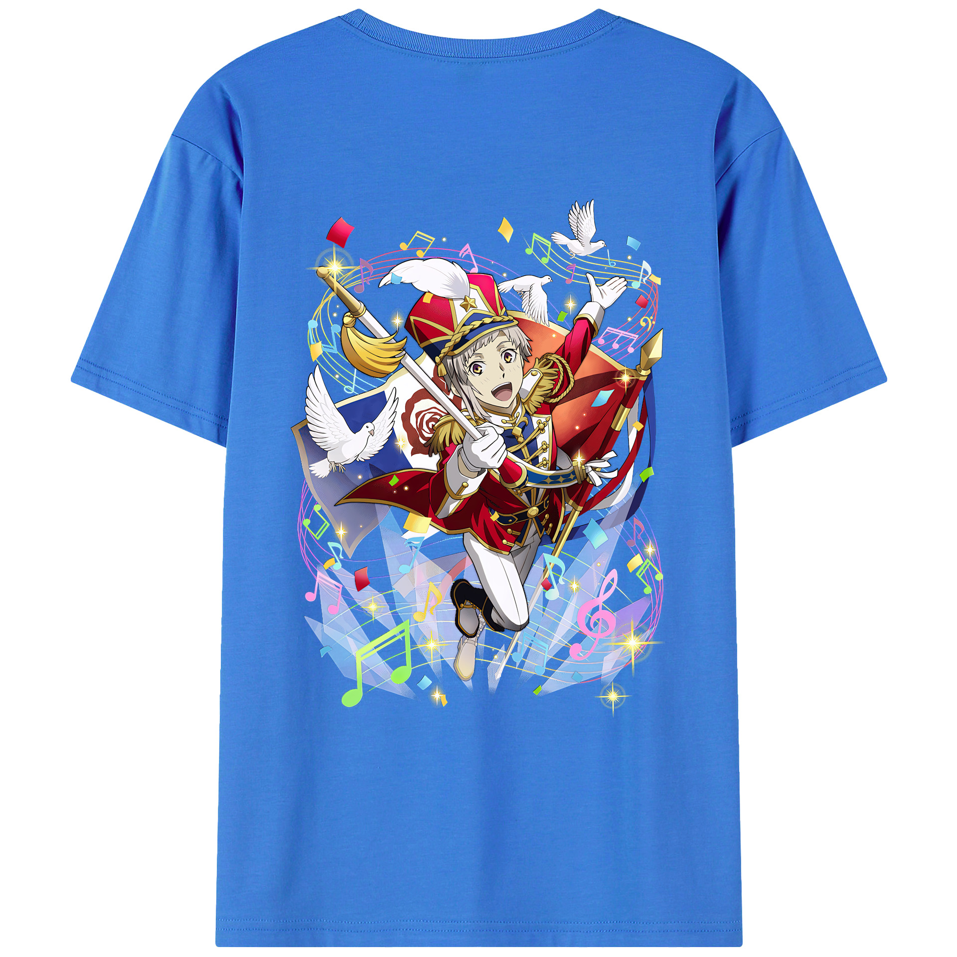 （画像用） 文豪ストレイドッグス Bungo Stray Dogs 綿100％ メンズ半袖Tシャツ（バックプリント） 通気性