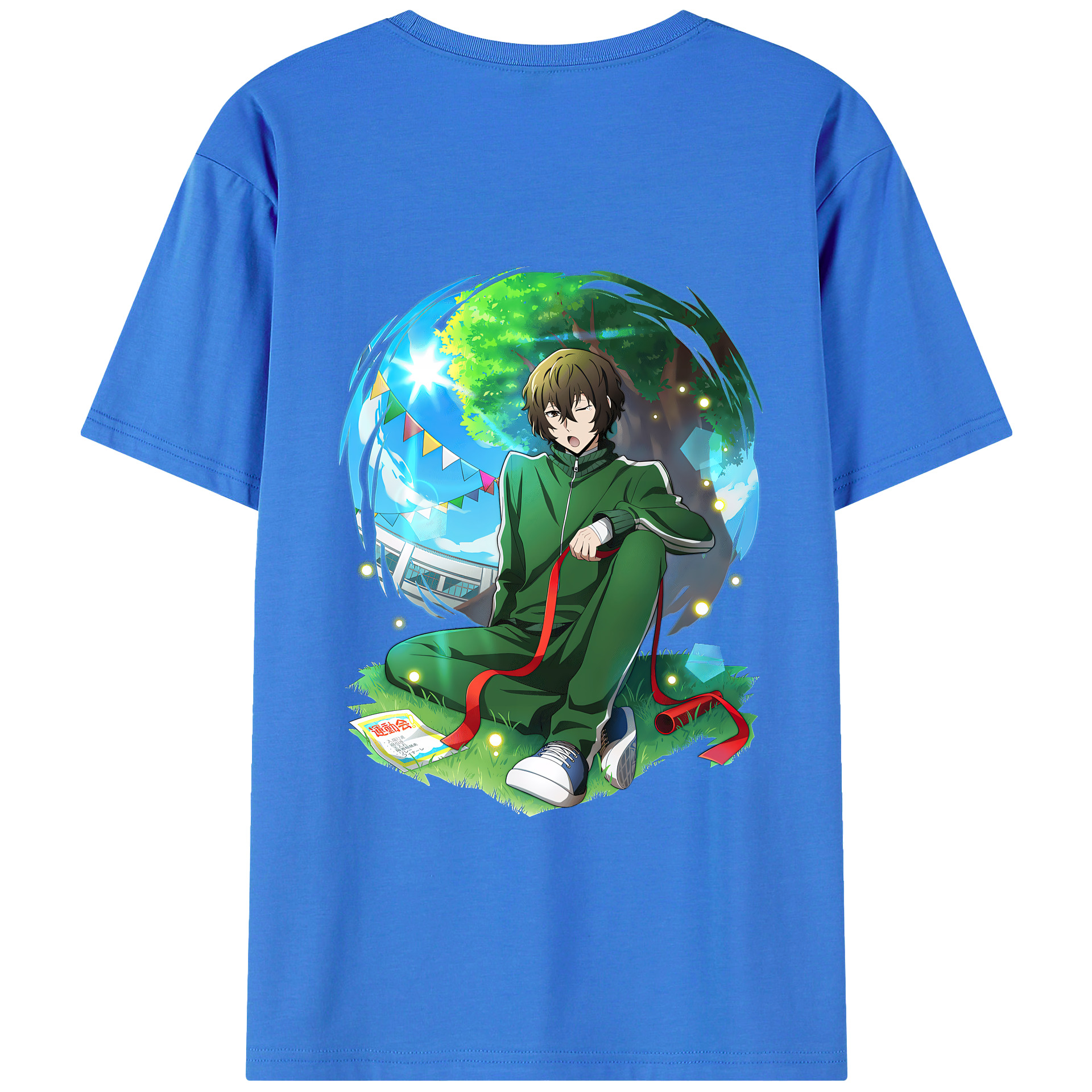 （画像用） 文豪ストレイドッグス Bungo Stray Dogs 綿100％ メンズ半袖Tシャツ（バックプリント） 通気性