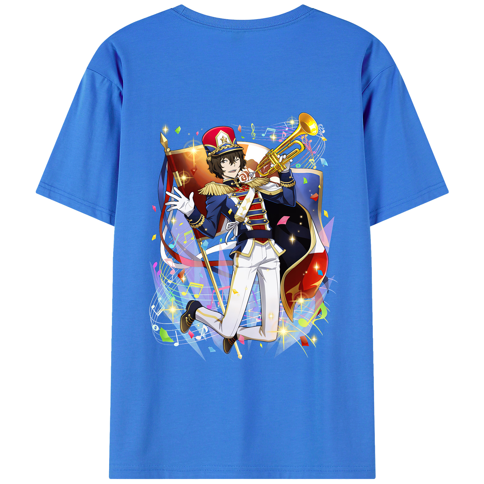 （画像用） 文豪ストレイドッグス Bungo Stray Dogs 綿100％ メンズ半袖Tシャツ（バックプリント） 通気性