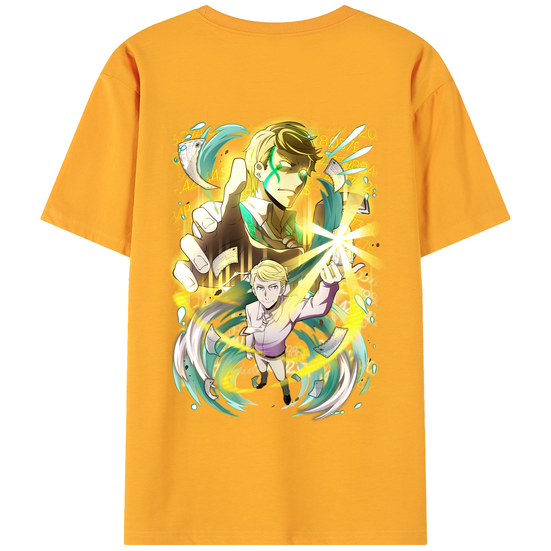（画像用） 文豪ストレイドッグス Bungo Stray Dogs 綿100％ メンズ半袖Tシャツ（バックプリント） 通気性