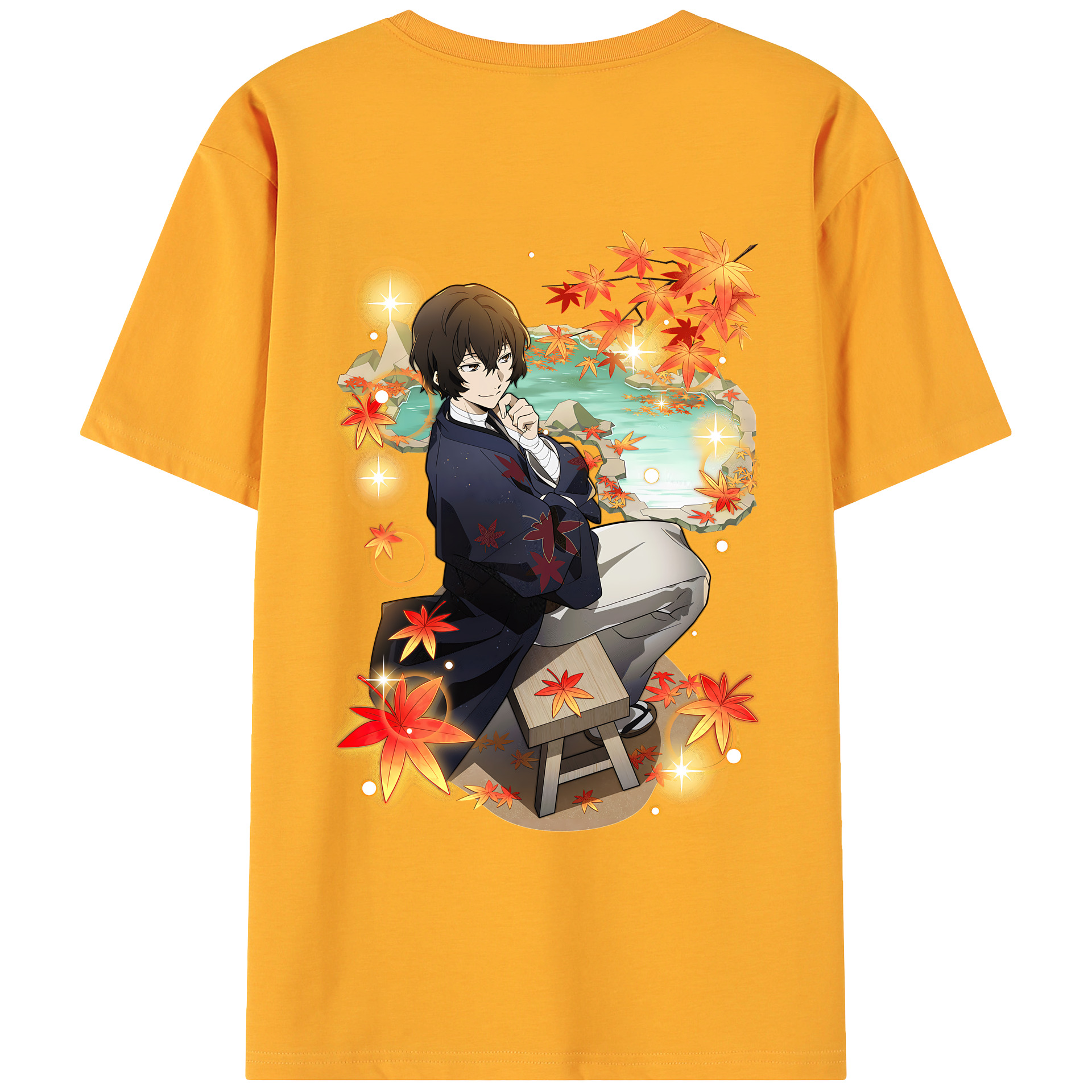 （画像用） 文豪ストレイドッグス Bungo Stray Dogs 綿100％ メンズ半袖Tシャツ（バックプリント） 通気性