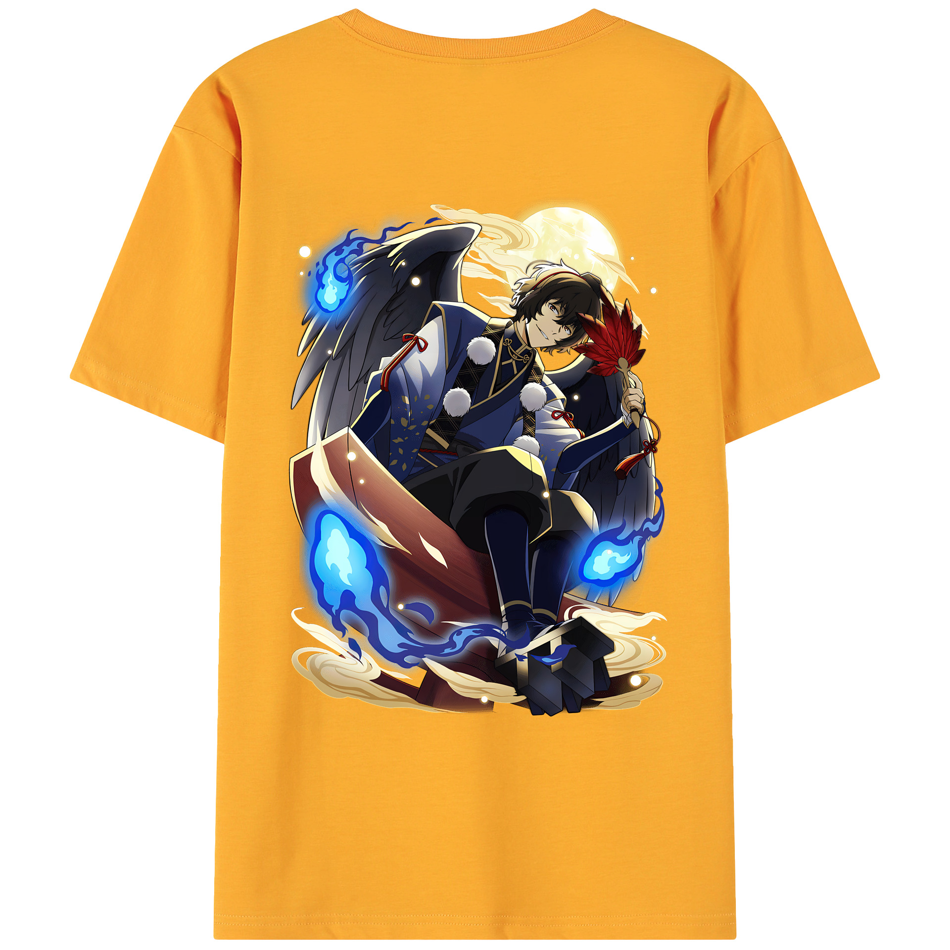 （画像用） 文豪ストレイドッグス Bungo Stray Dogs 綿100％ メンズ半袖Tシャツ（バックプリント） 通気性