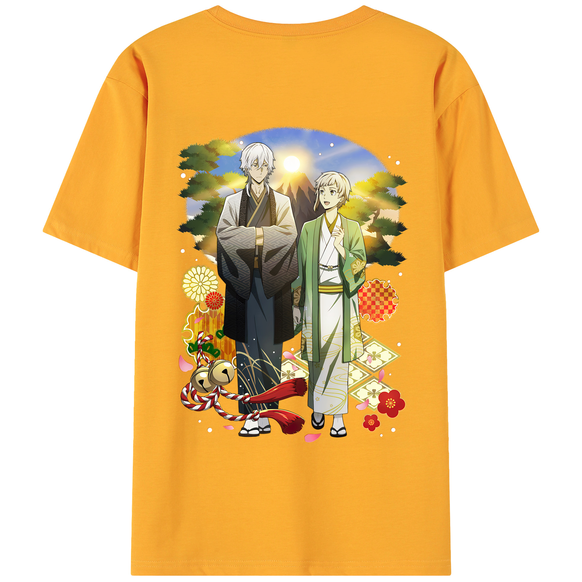 （画像用） 文豪ストレイドッグス Bungo Stray Dogs 綿100％ メンズ半袖Tシャツ（バックプリント） 通気性