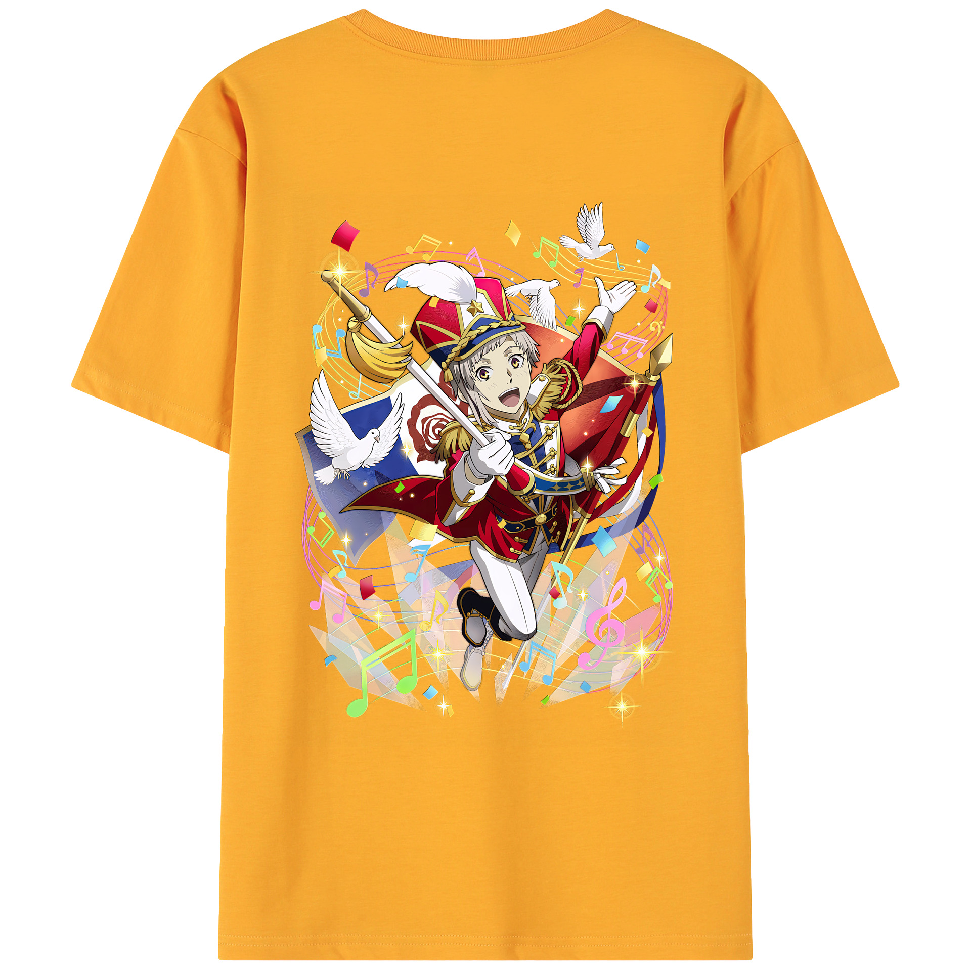 （画像用） 文豪ストレイドッグス Bungo Stray Dogs 綿100％ メンズ半袖Tシャツ（バックプリント） 通気性