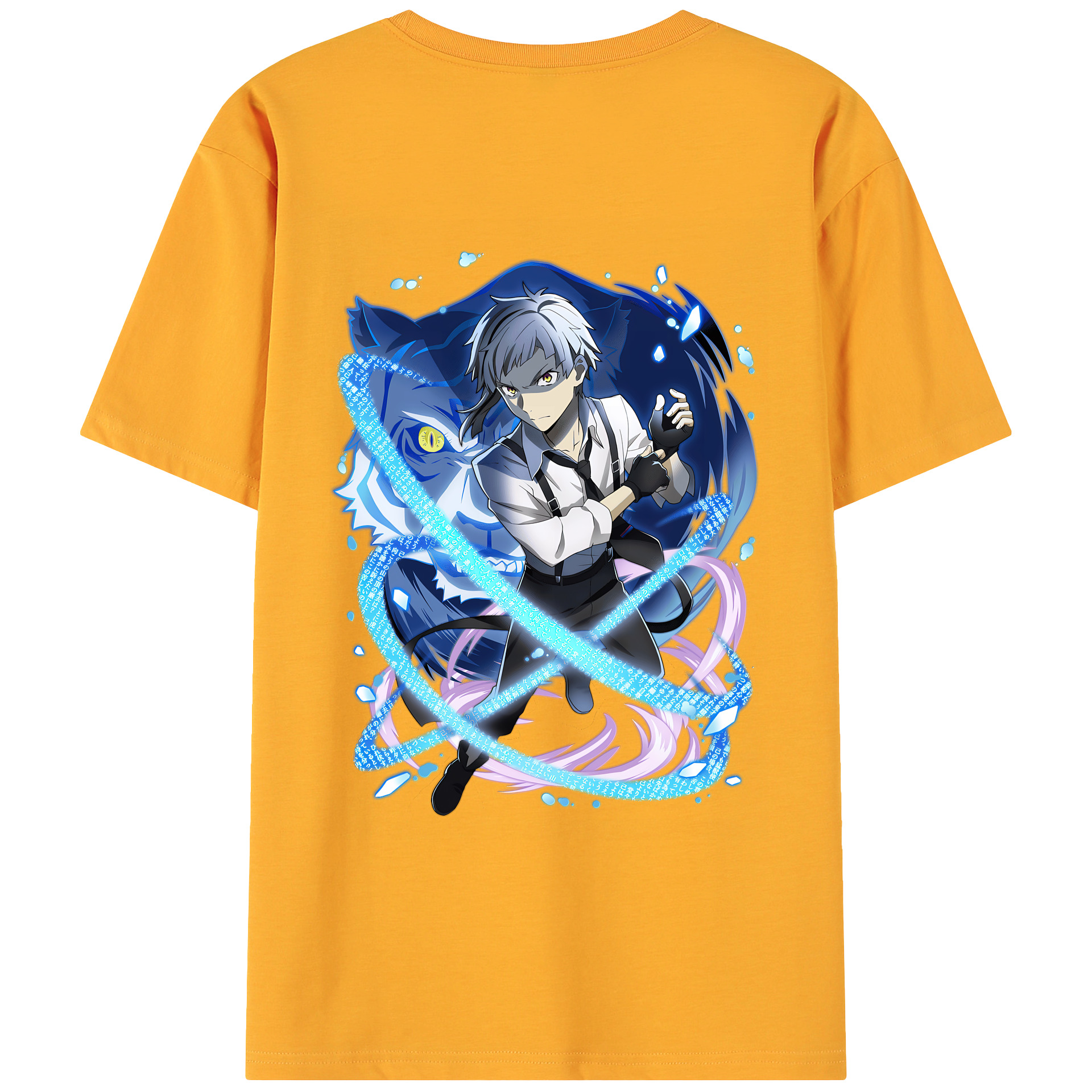 （画像用） 文豪ストレイドッグス Bungo Stray Dogs 綿100％ メンズ半袖Tシャツ（バックプリント） 通気性