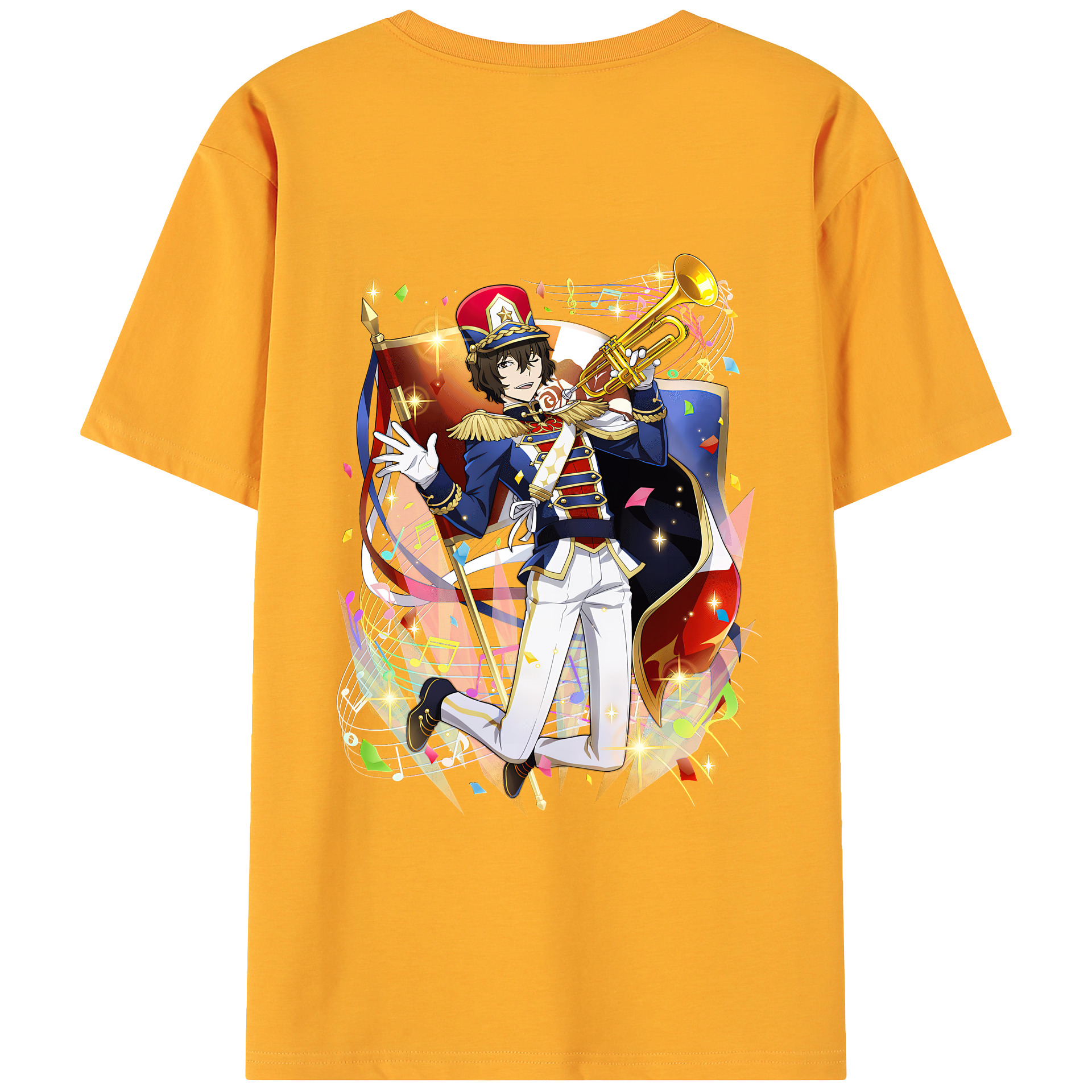 （画像用） 文豪ストレイドッグス Bungo Stray Dogs 綿100％ メンズ半袖Tシャツ（バックプリント） 通気性