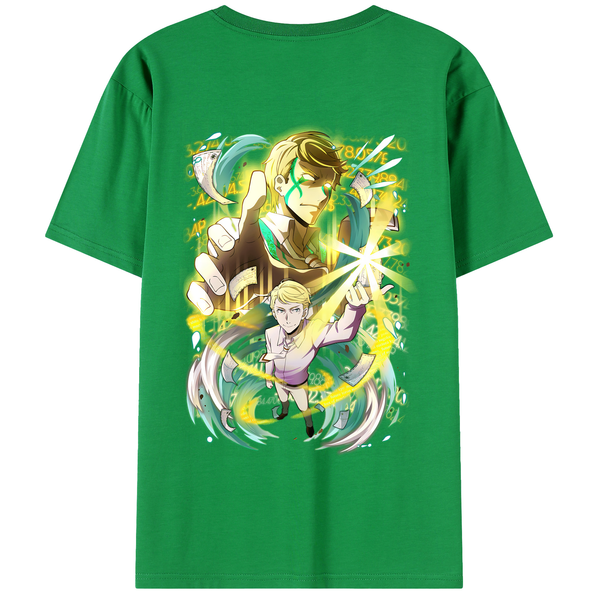 （画像用） 文豪ストレイドッグス Bungo Stray Dogs 綿100％ メンズ半袖Tシャツ（バックプリント） 通気性