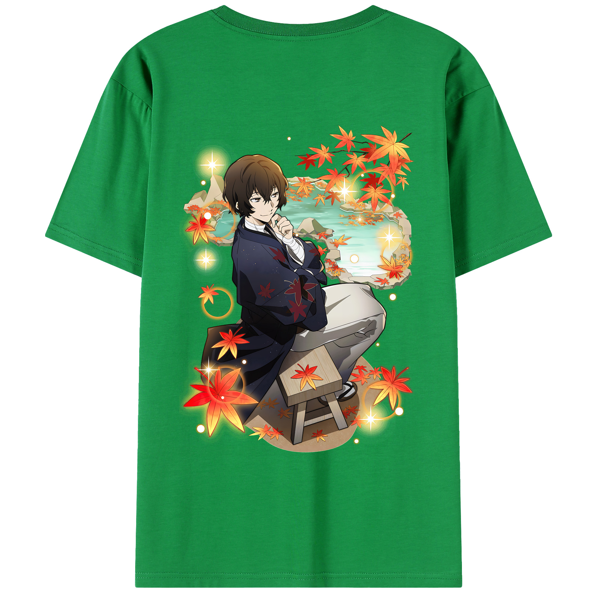 （画像用） 文豪ストレイドッグス Bungo Stray Dogs 綿100％ メンズ半袖Tシャツ（バックプリント） 通気性