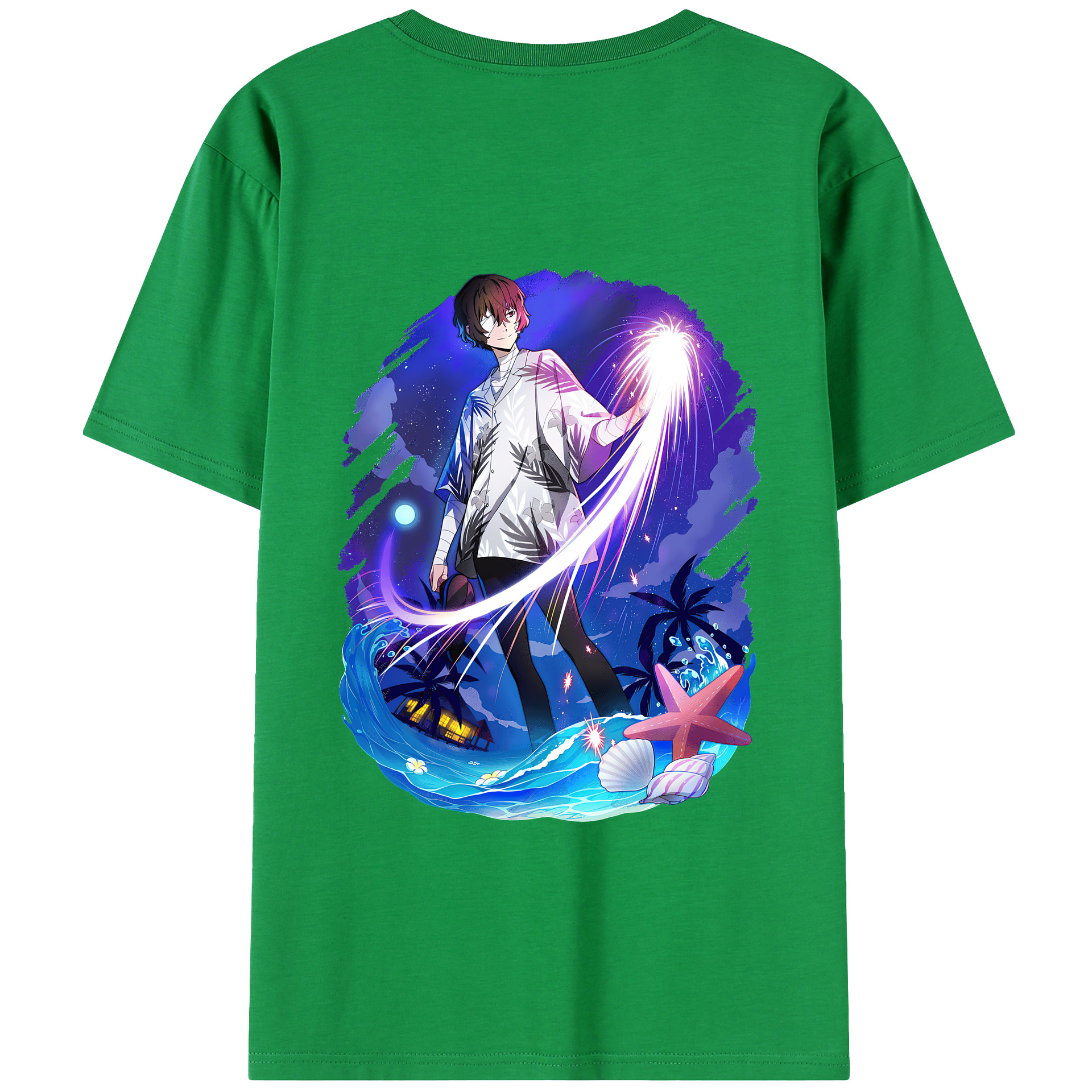 （画像用） 文豪ストレイドッグス Bungo Stray Dogs 綿100％ メンズ半袖Tシャツ（バックプリント） 通気性