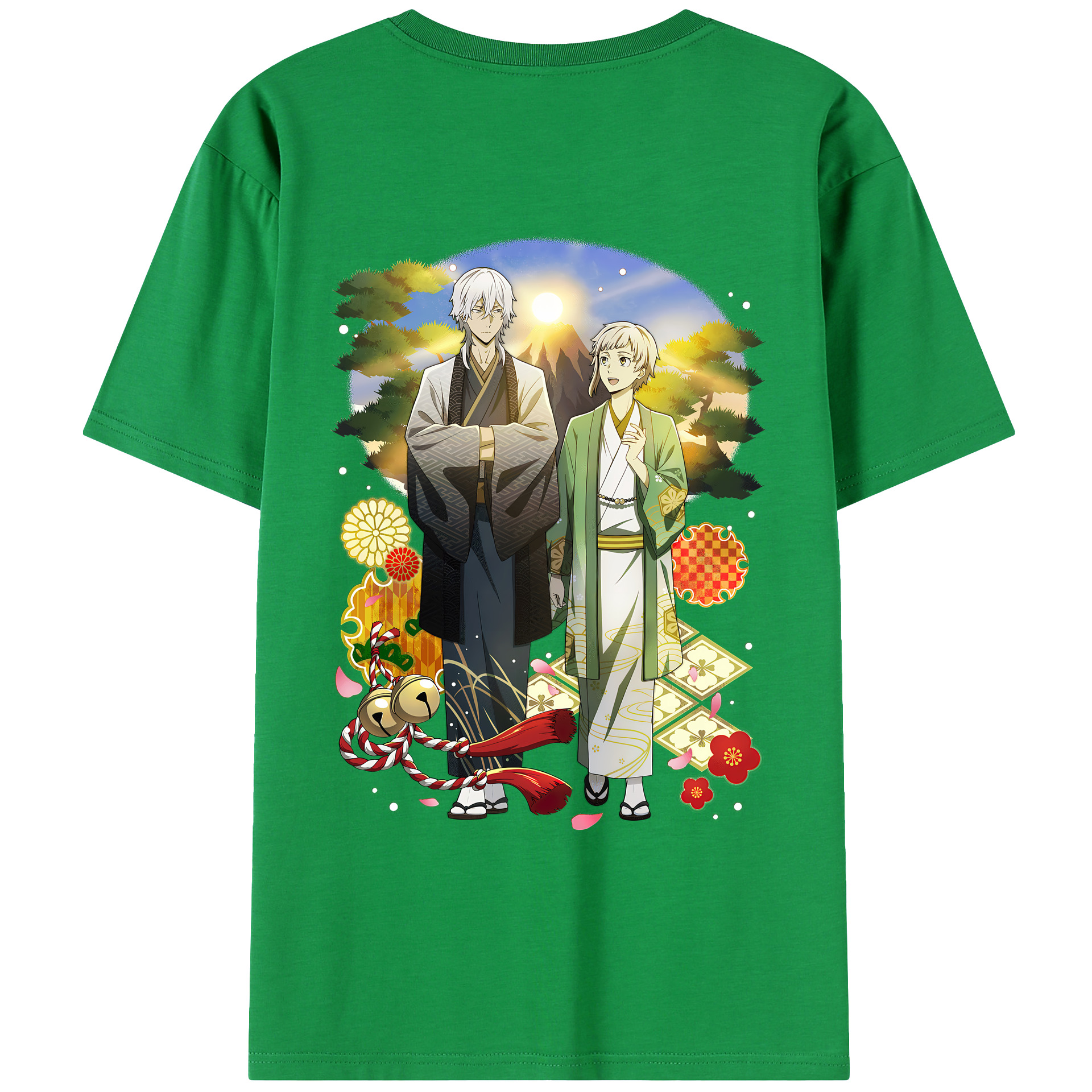 （画像用） 文豪ストレイドッグス Bungo Stray Dogs 綿100％ メンズ半袖Tシャツ（バックプリント） 通気性