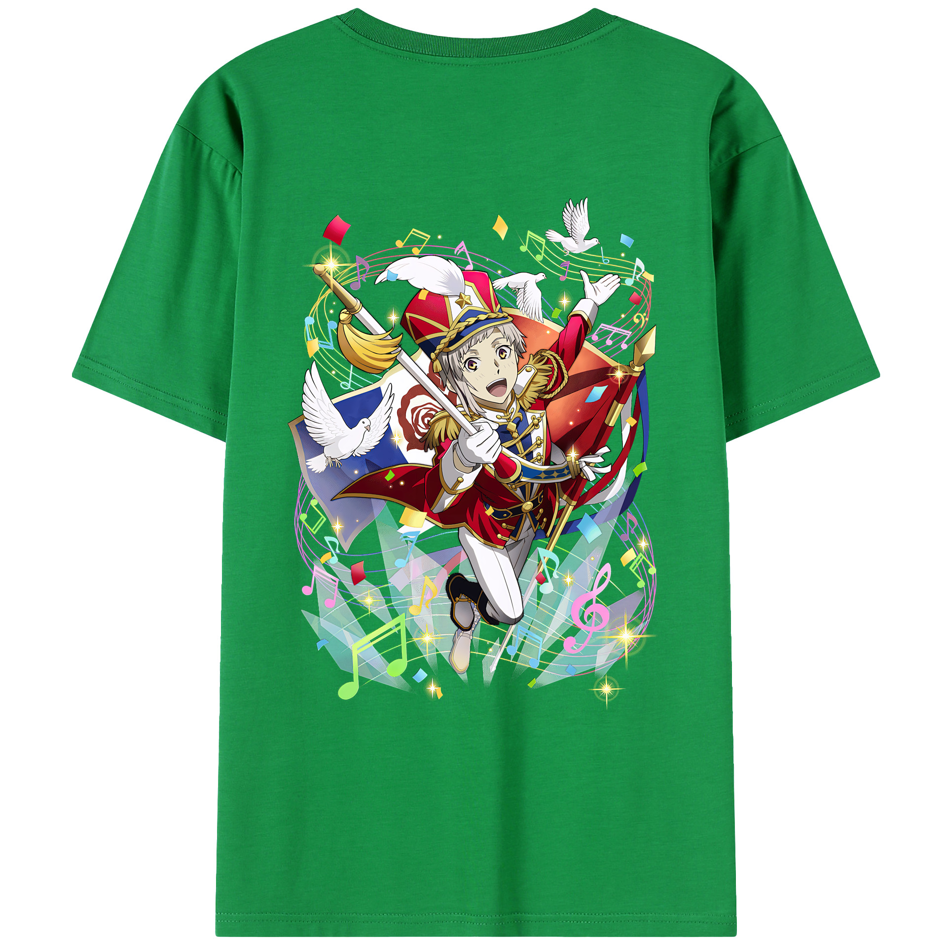 （画像用） 文豪ストレイドッグス Bungo Stray Dogs 綿100％ メンズ半袖Tシャツ（バックプリント） 通気性