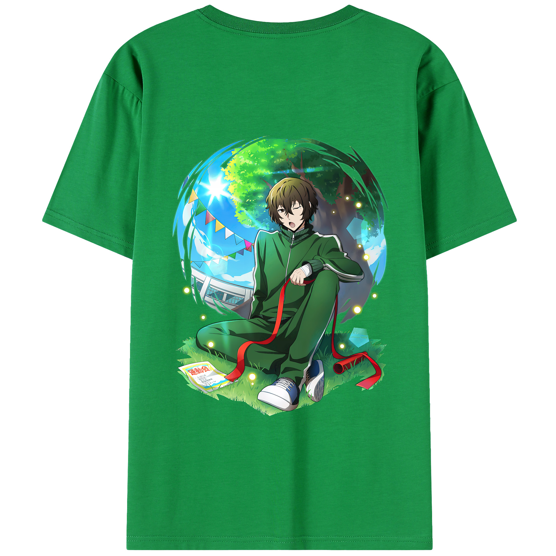 （画像用） 文豪ストレイドッグス Bungo Stray Dogs 綿100％ メンズ半袖Tシャツ（バックプリント） 通気性