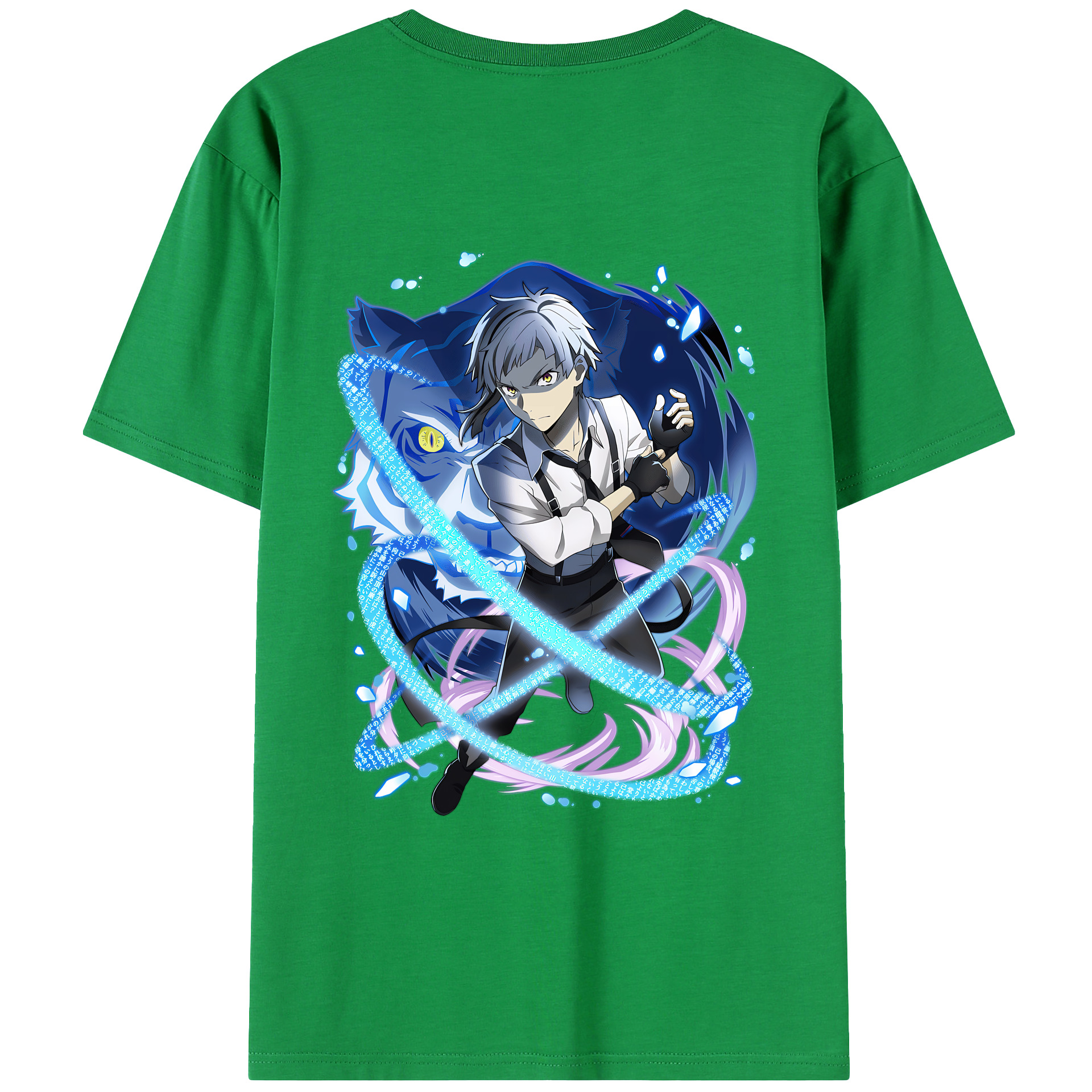 （画像用） 文豪ストレイドッグス Bungo Stray Dogs 綿100％ メンズ半袖Tシャツ（バックプリント） 通気性