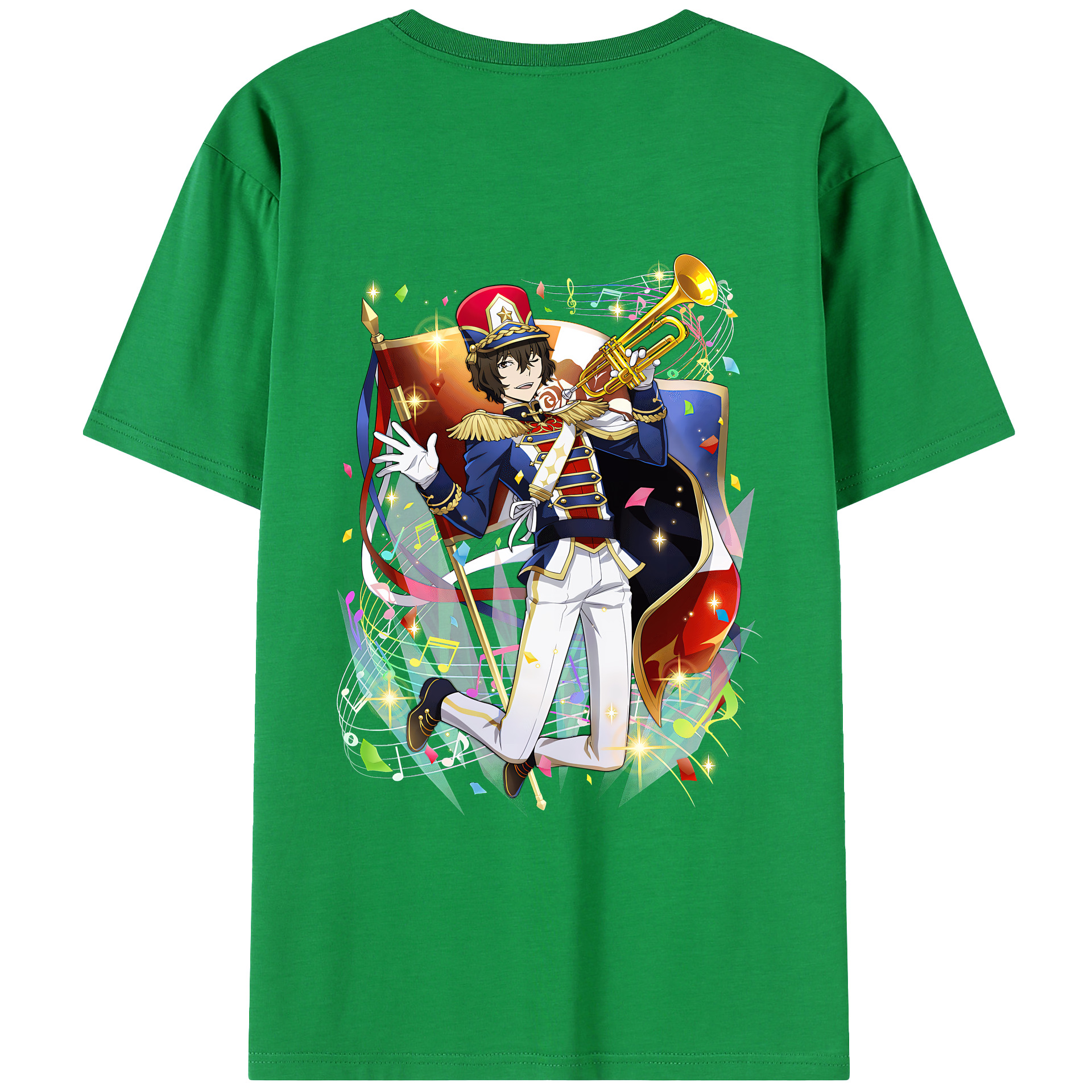 （画像用） 文豪ストレイドッグス Bungo Stray Dogs 綿100％ メンズ半袖Tシャツ（バックプリント） 通気性