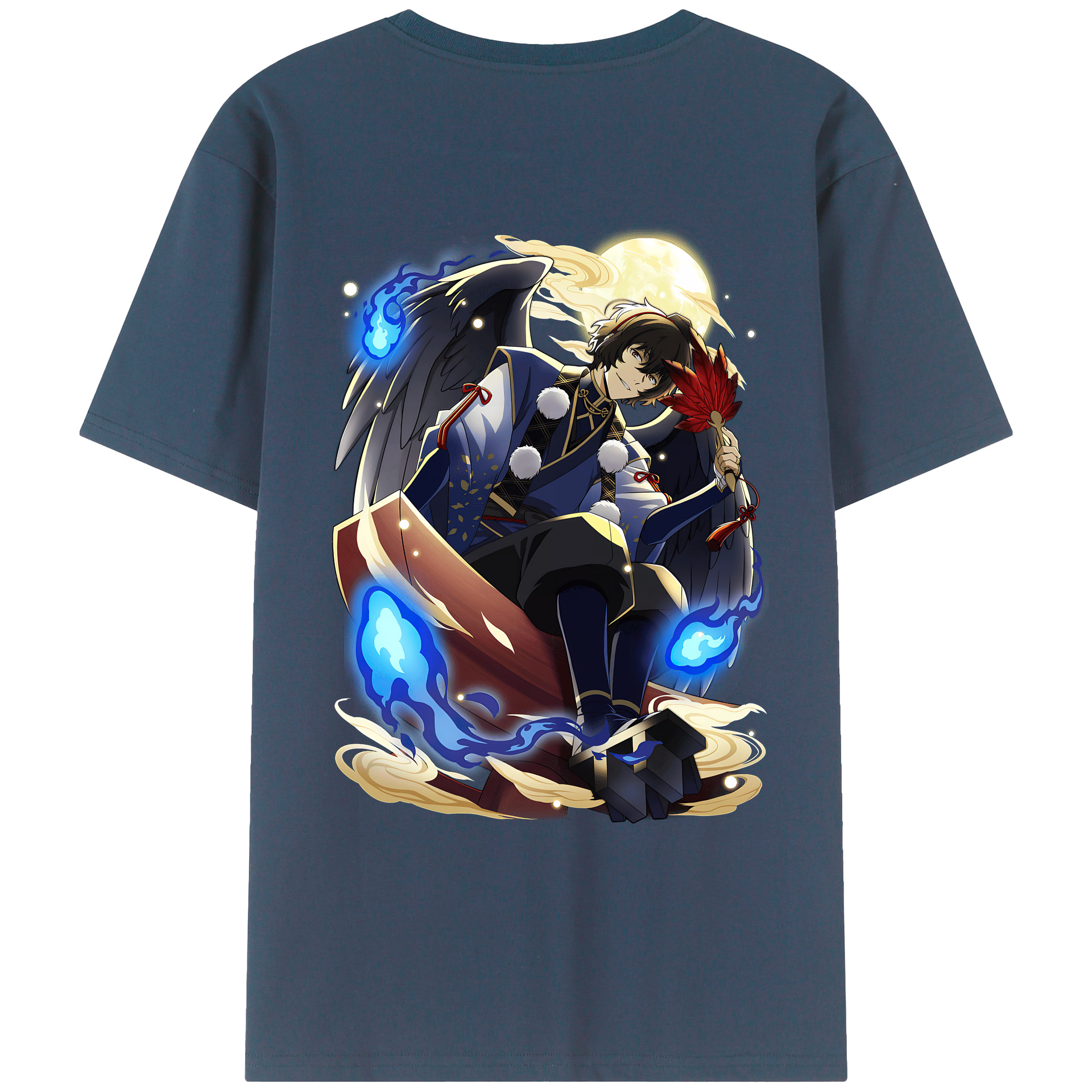 （画像用） 文豪ストレイドッグス Bungo Stray Dogs 綿100％ メンズ半袖Tシャツ（バックプリント） 通気性
