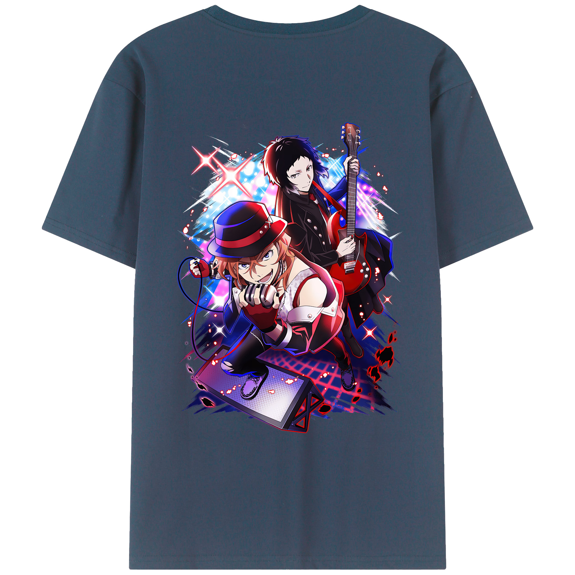 （画像用） 文豪ストレイドッグス Bungo Stray Dogs 綿100％ メンズ半袖Tシャツ（バックプリント） 通気性
