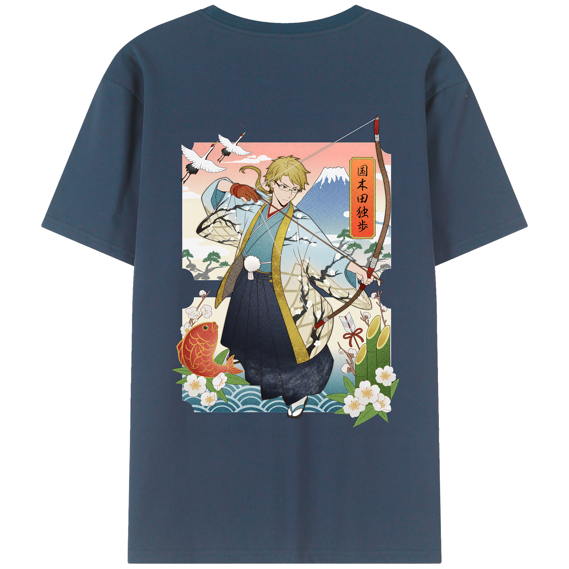 （画像用） 文豪ストレイドッグス Bungo Stray Dogs 綿100％ メンズ半袖Tシャツ（バックプリント） 通気性