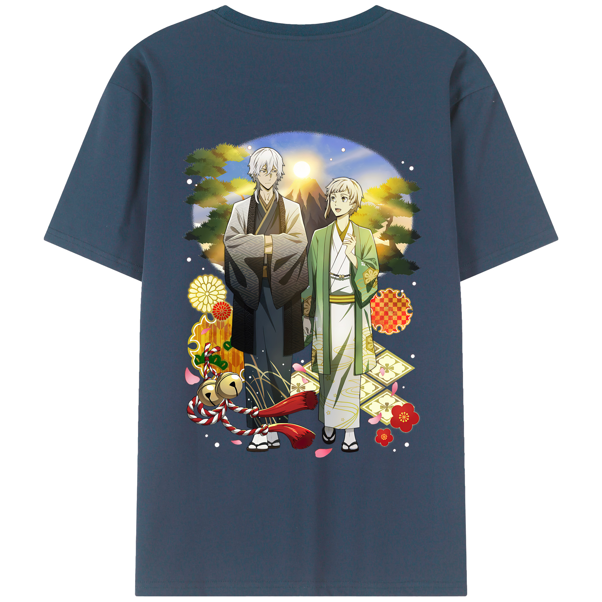 （画像用） 文豪ストレイドッグス Bungo Stray Dogs 綿100％ メンズ半袖Tシャツ（バックプリント） 通気性