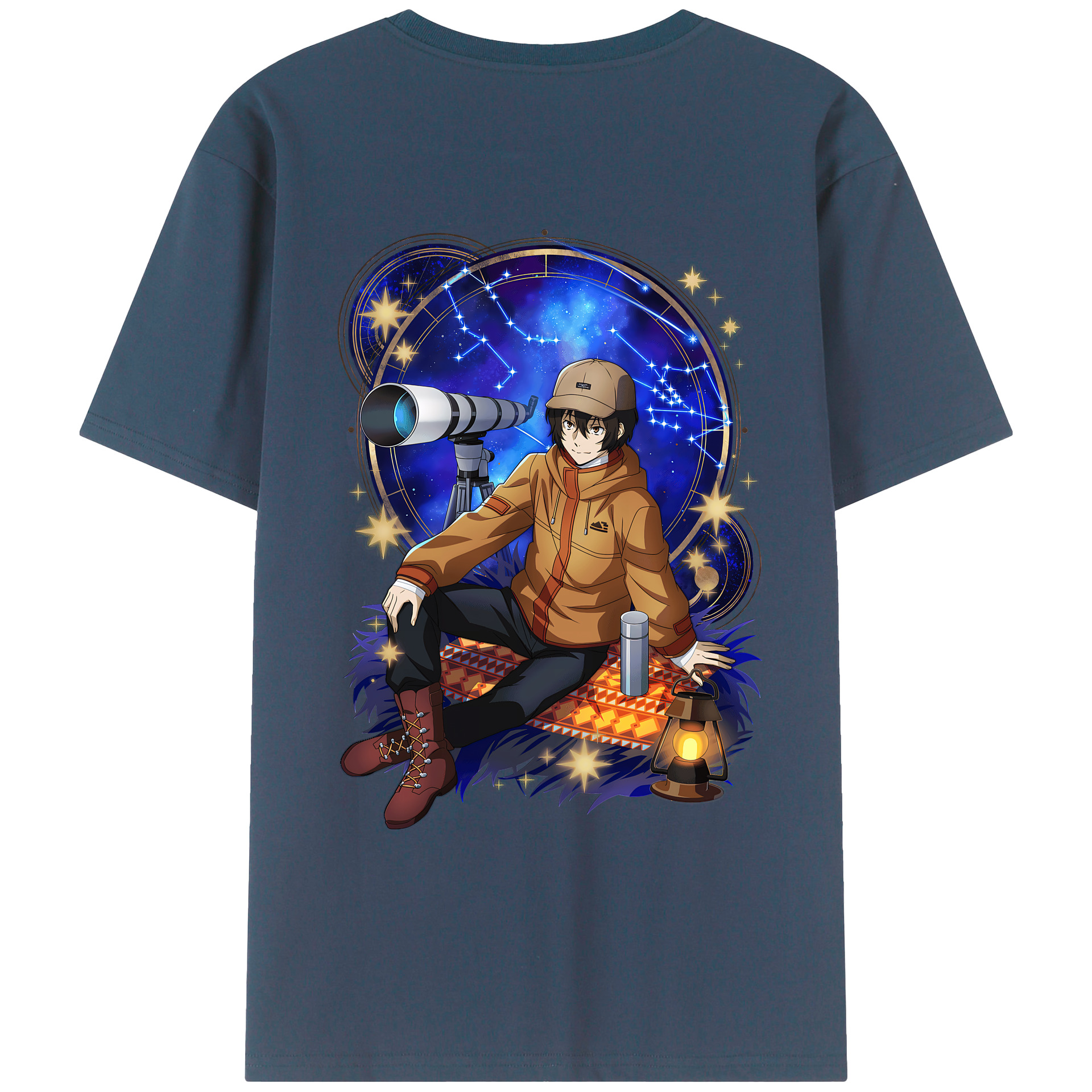 （画像用） 文豪ストレイドッグス Bungo Stray Dogs 綿100％ メンズ半袖Tシャツ（バックプリント） 通気性