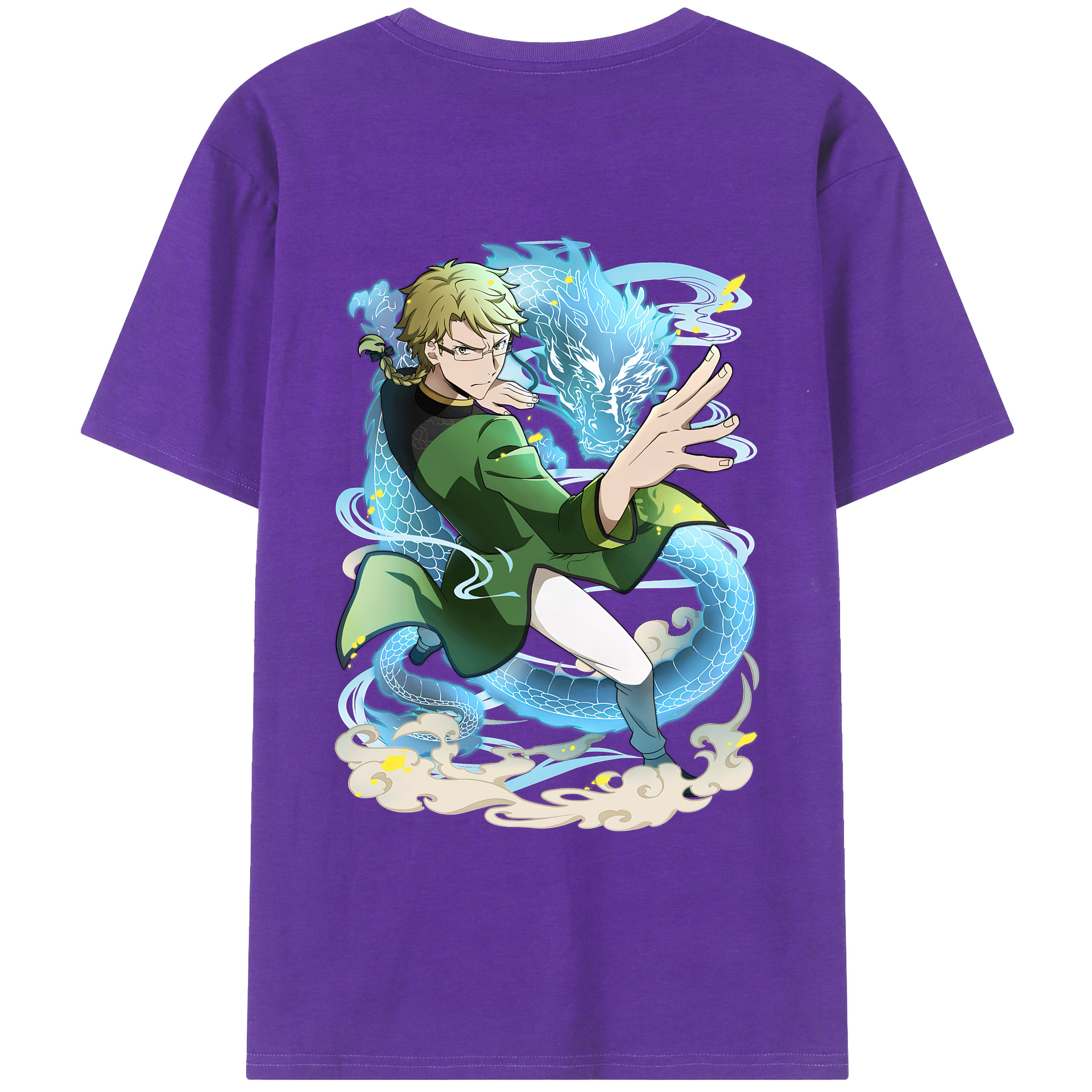 （画像用） 文豪ストレイドッグス Bungo Stray Dogs 綿100％ メンズ半袖Tシャツ（バックプリント） 通気性