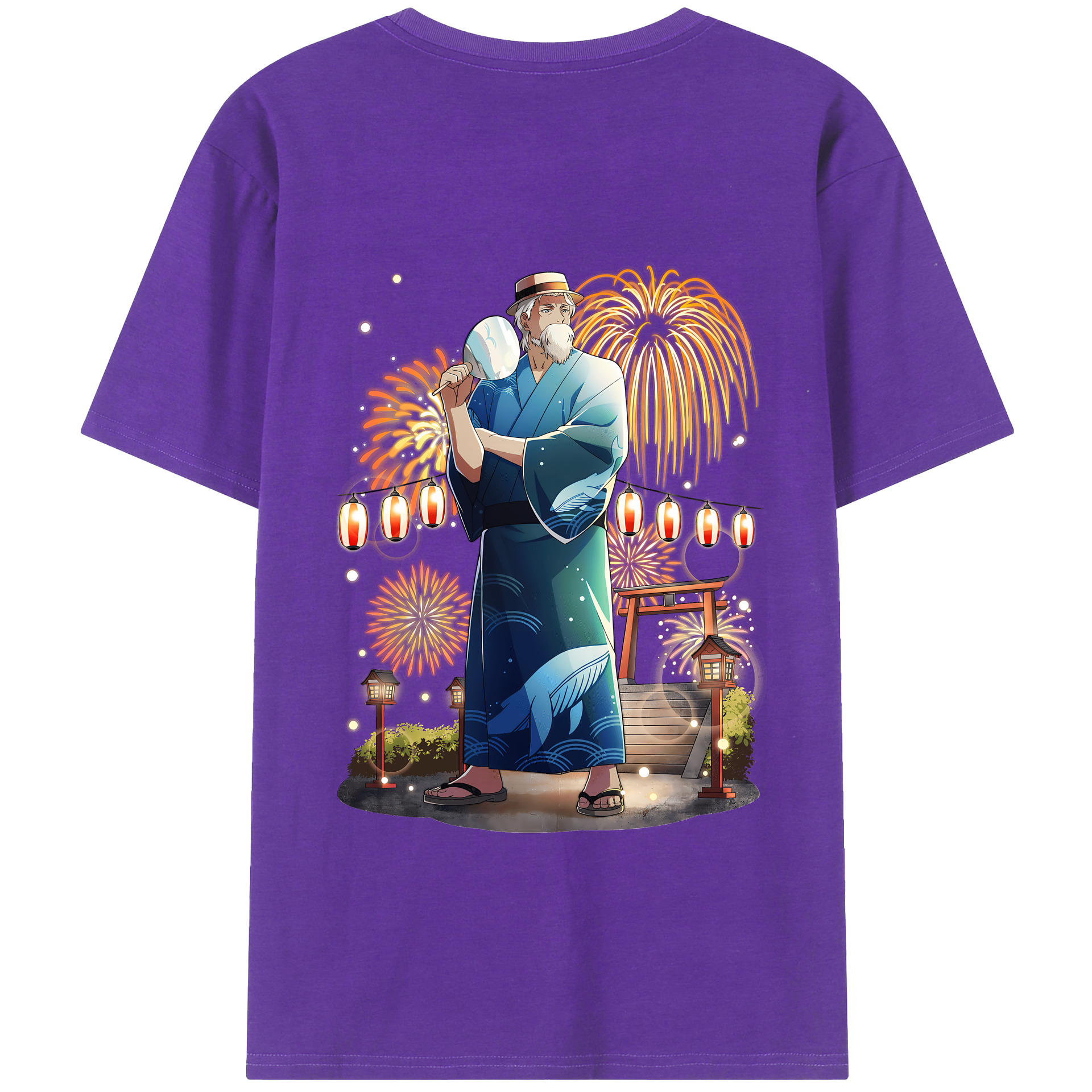 （画像用） 文豪ストレイドッグス Bungo Stray Dogs 綿100％ メンズ半袖Tシャツ（バックプリント） 通気性