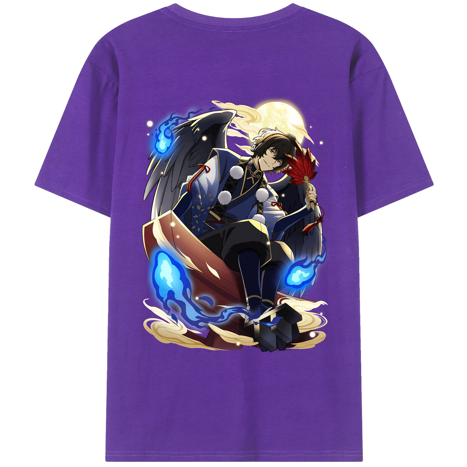 （画像用） 文豪ストレイドッグス Bungo Stray Dogs 綿100％ メンズ半袖Tシャツ（バックプリント） 通気性