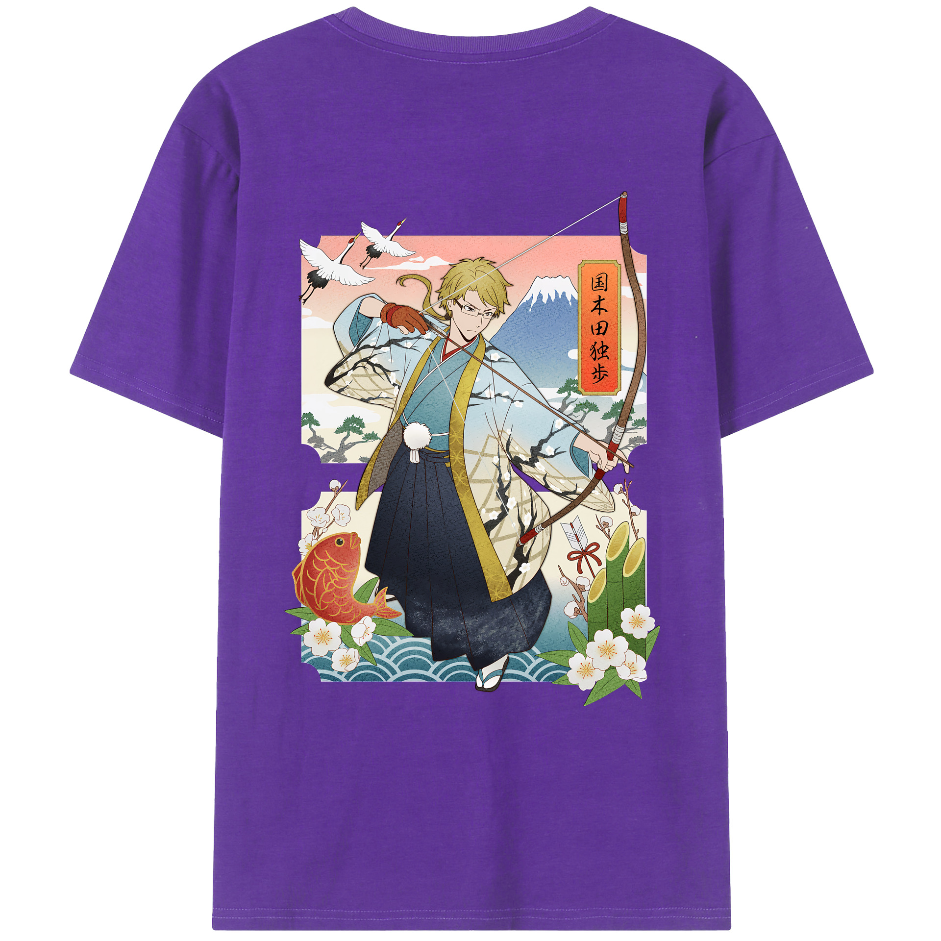 （画像用） 文豪ストレイドッグス Bungo Stray Dogs 綿100％ メンズ半袖Tシャツ（バックプリント） 通気性