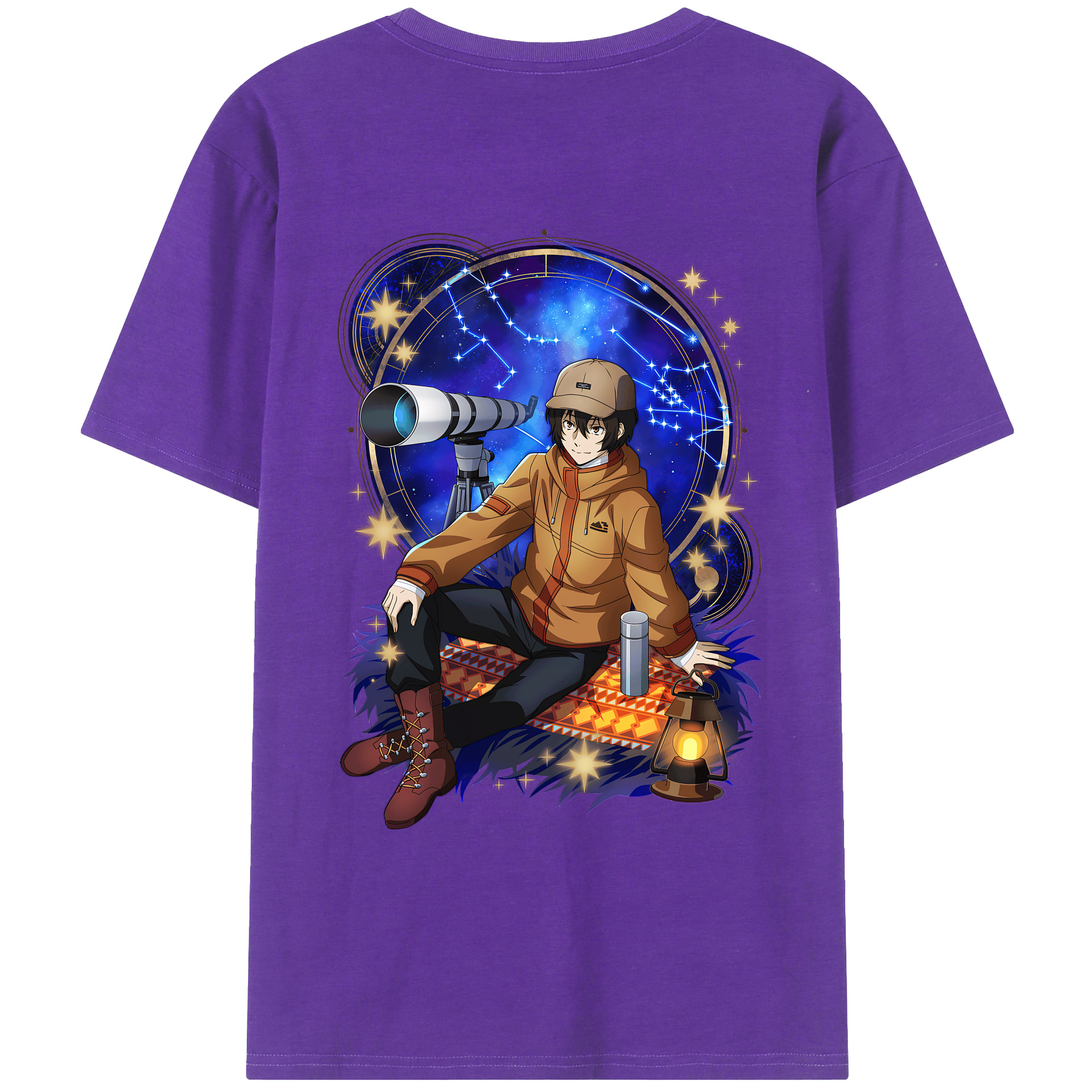 （画像用） 文豪ストレイドッグス Bungo Stray Dogs 綿100％ メンズ半袖Tシャツ（バックプリント） 通気性
