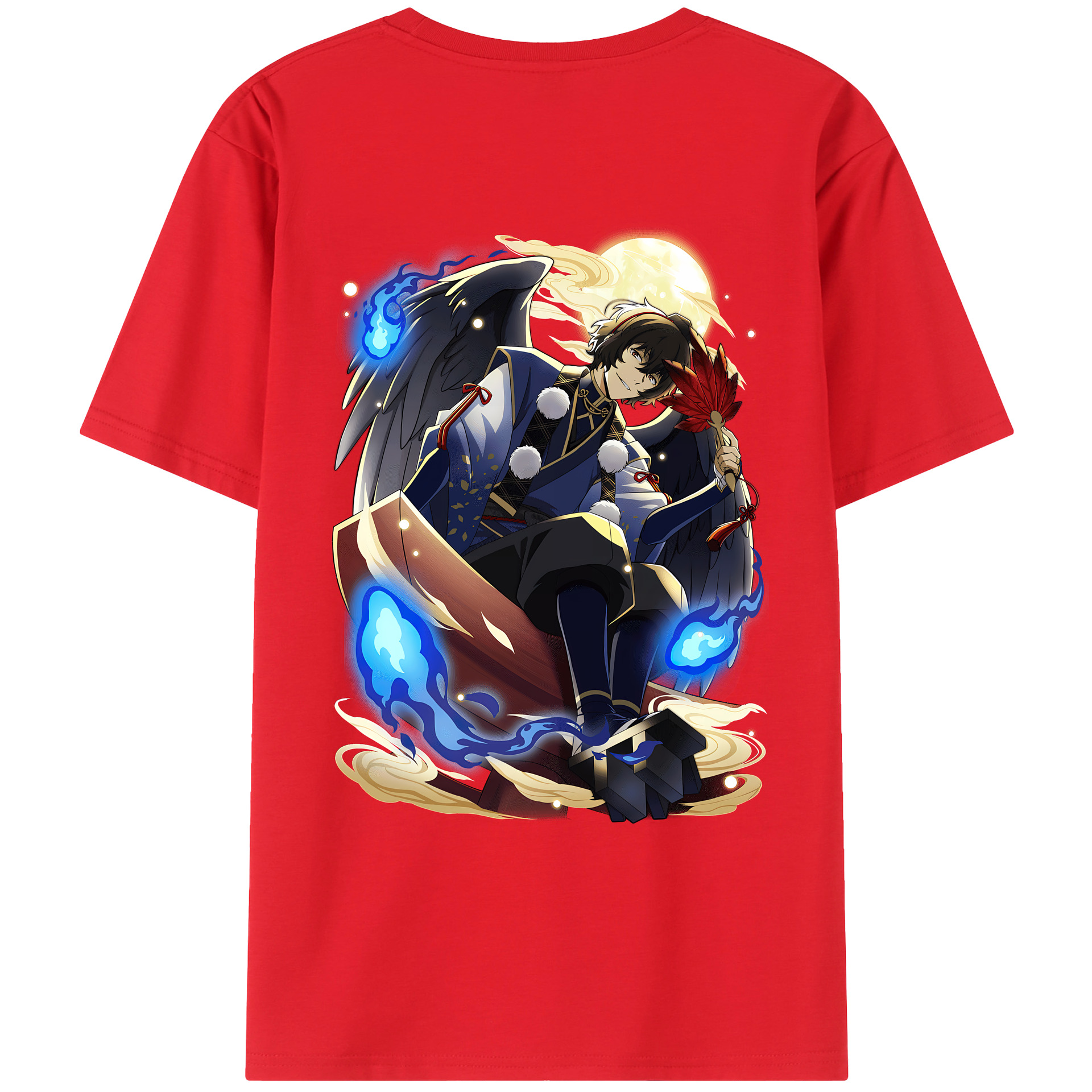 （画像用） 文豪ストレイドッグス Bungo Stray Dogs 綿100％ メンズ半袖Tシャツ（バックプリント） 通気性
