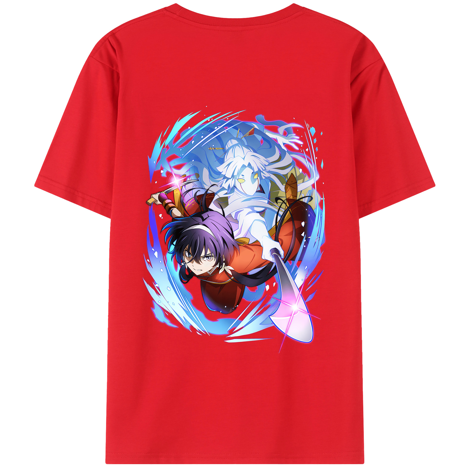 （画像用） 文豪ストレイドッグス Bungo Stray Dogs 綿100％ メンズ半袖Tシャツ（バックプリント） 通気性