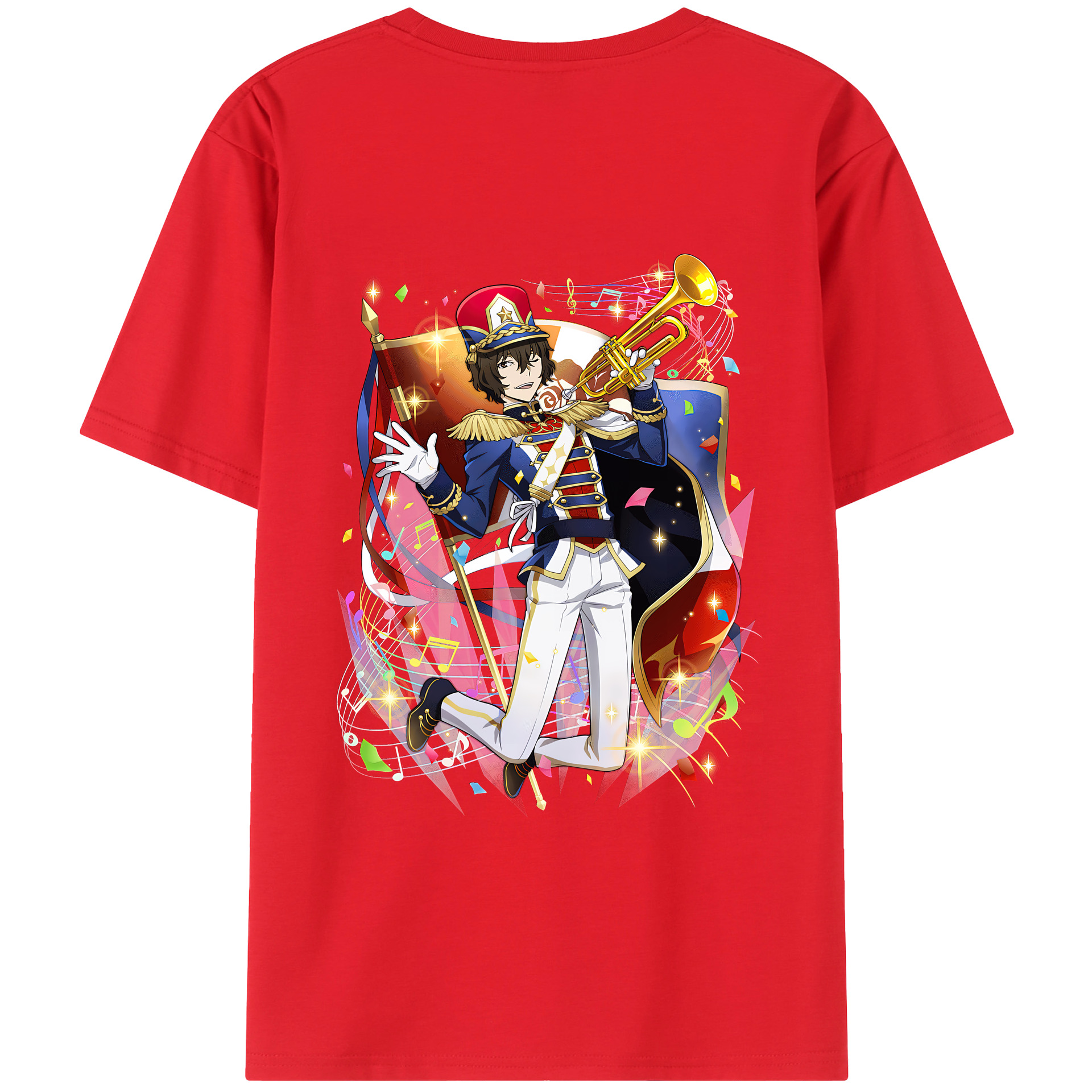 （画像用） 文豪ストレイドッグス Bungo Stray Dogs 綿100％ メンズ半袖Tシャツ（バックプリント） 通気性