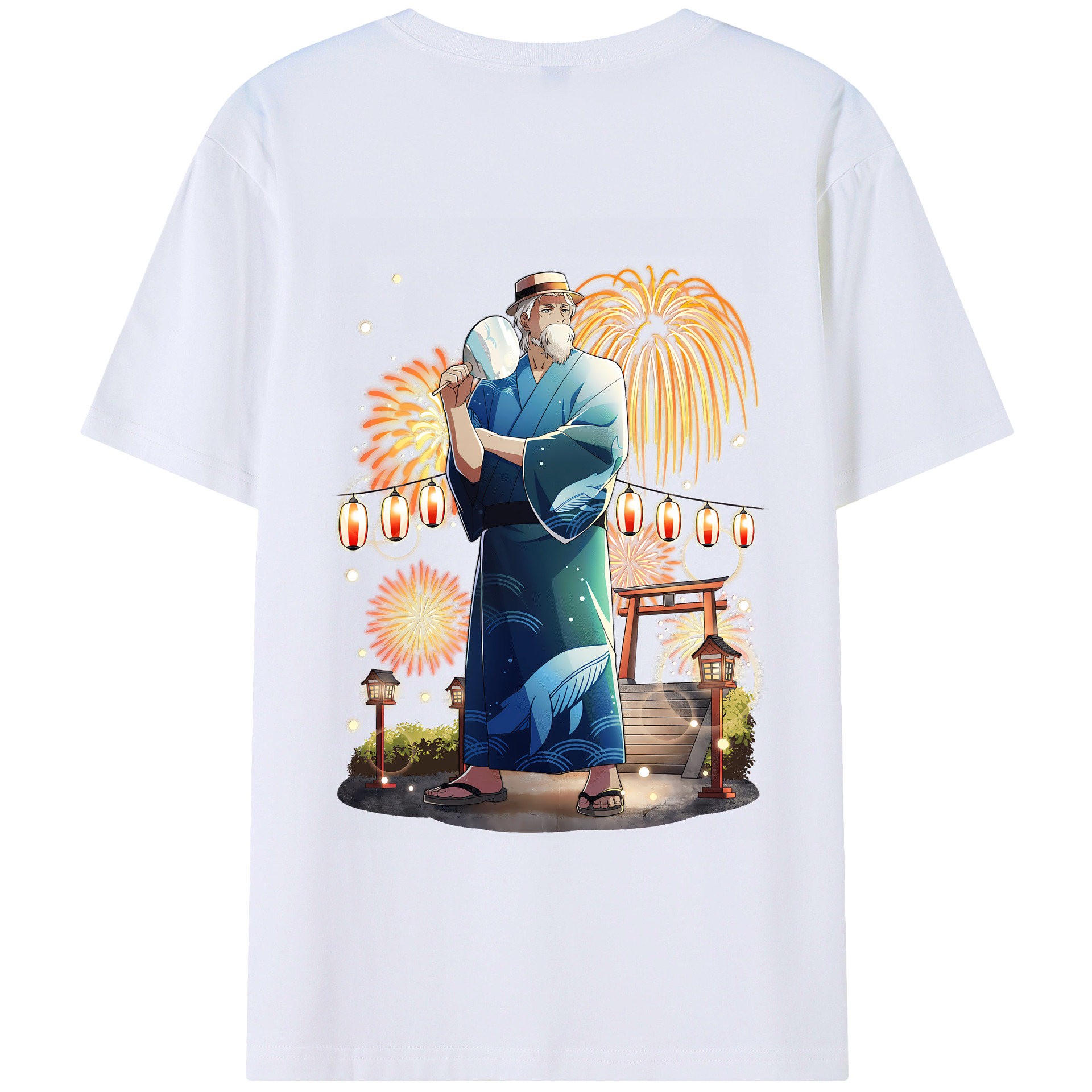 （画像用） 文豪ストレイドッグス Bungo Stray Dogs 綿100％ メンズ半袖Tシャツ（バックプリント） 通気性