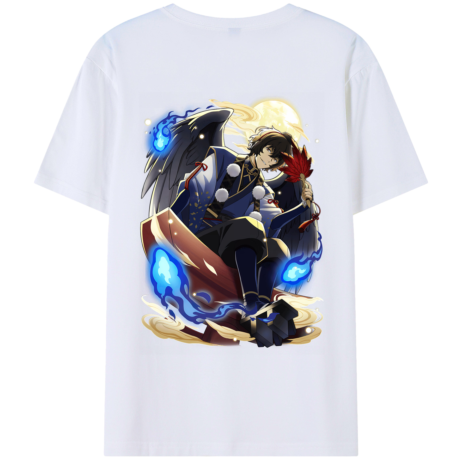 （画像用） 文豪ストレイドッグス Bungo Stray Dogs 綿100％ メンズ半袖Tシャツ（バックプリント） 通気性