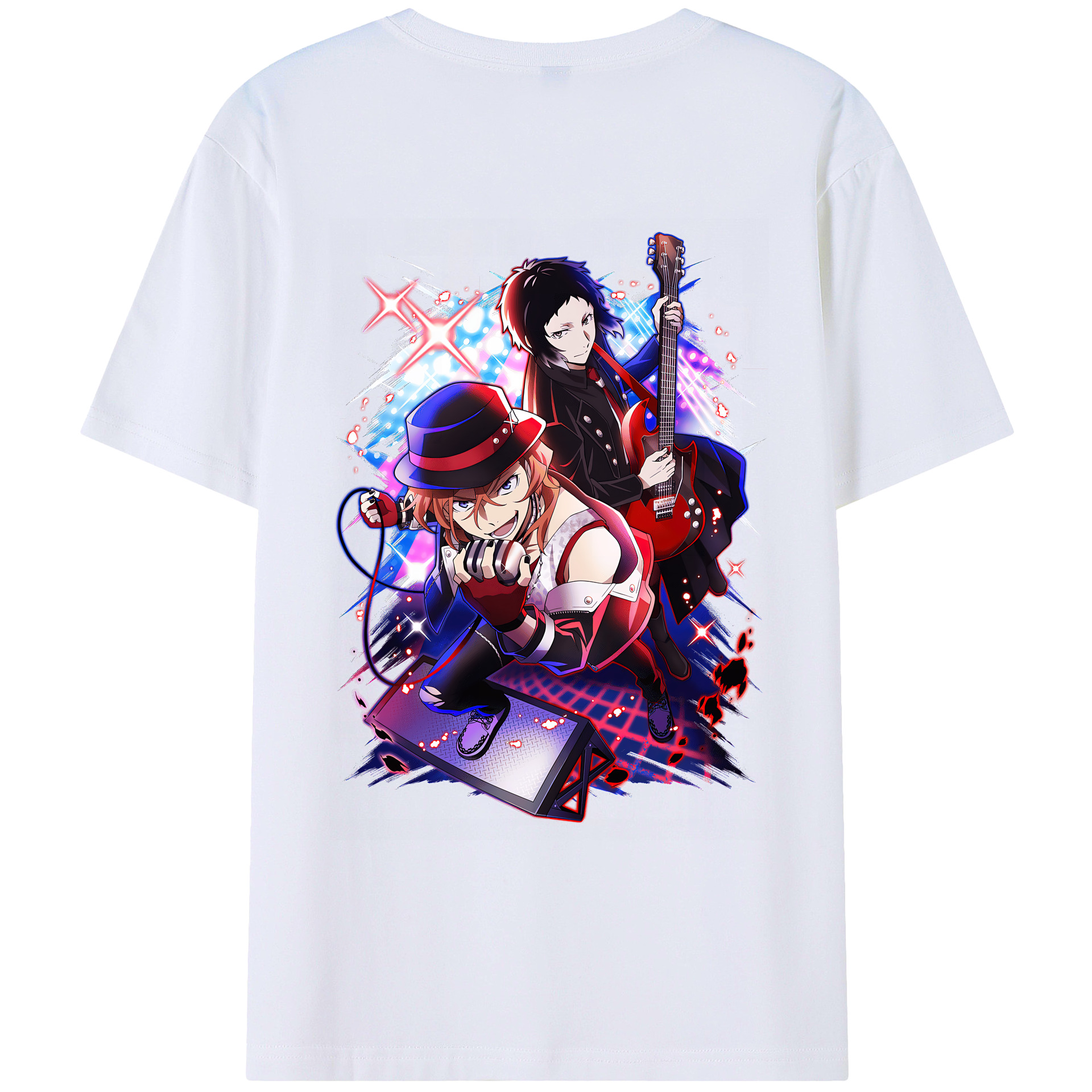 （画像用） 文豪ストレイドッグス Bungo Stray Dogs 綿100％ メンズ半袖Tシャツ（バックプリント） 通気性