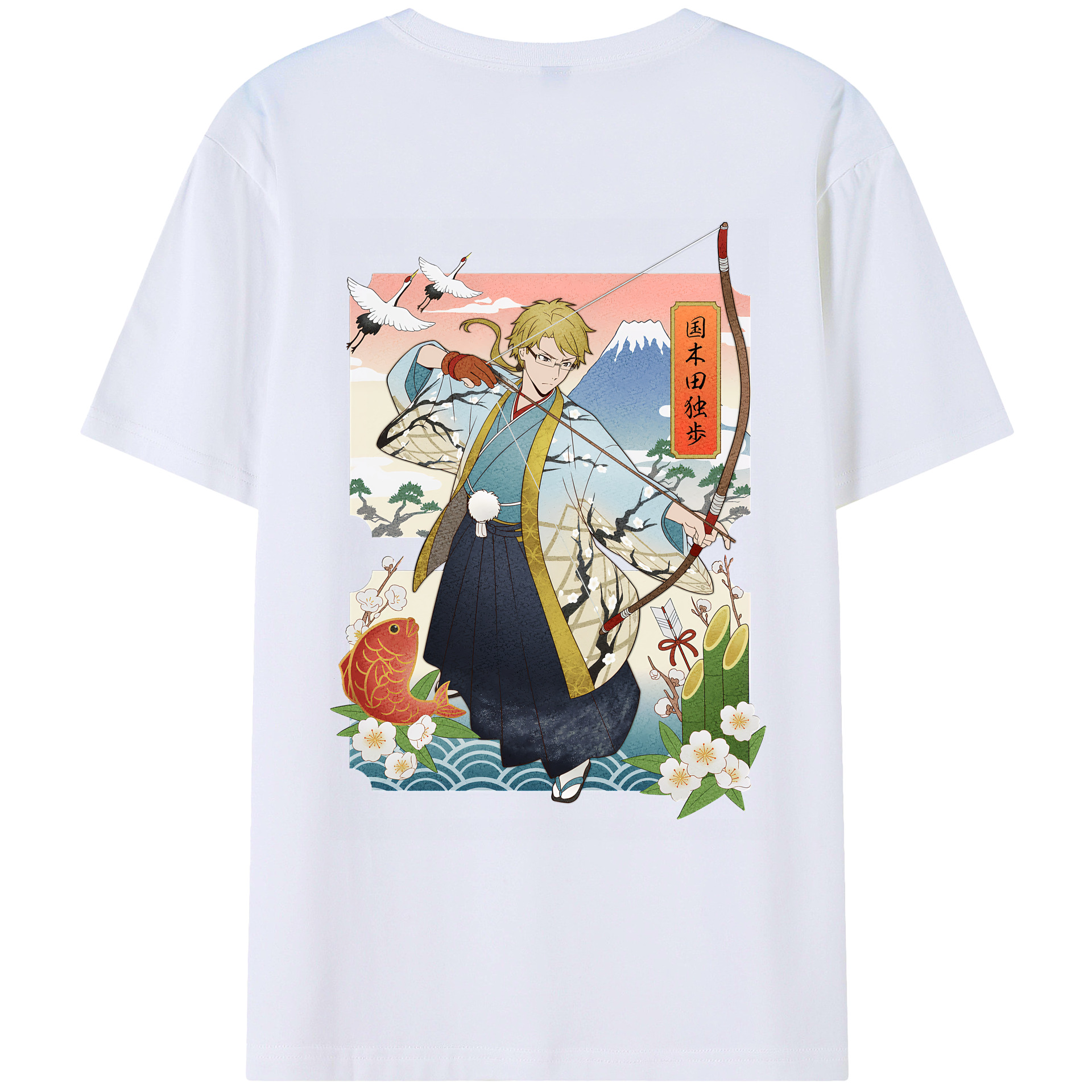 （画像用） 文豪ストレイドッグス Bungo Stray Dogs 綿100％ メンズ半袖Tシャツ（バックプリント） 通気性