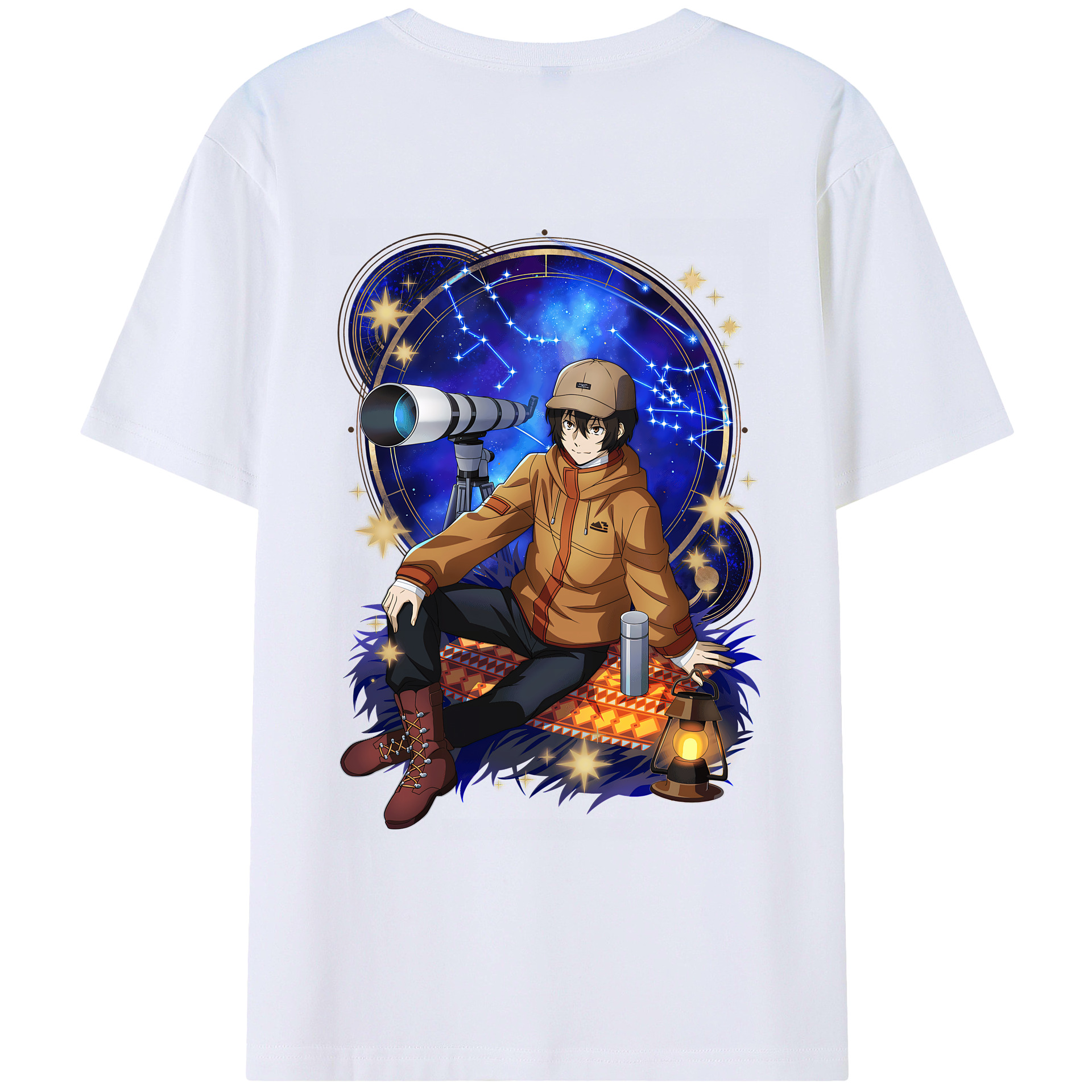 （画像用） 文豪ストレイドッグス Bungo Stray Dogs 綿100％ メンズ半袖Tシャツ（バックプリント） 通気性