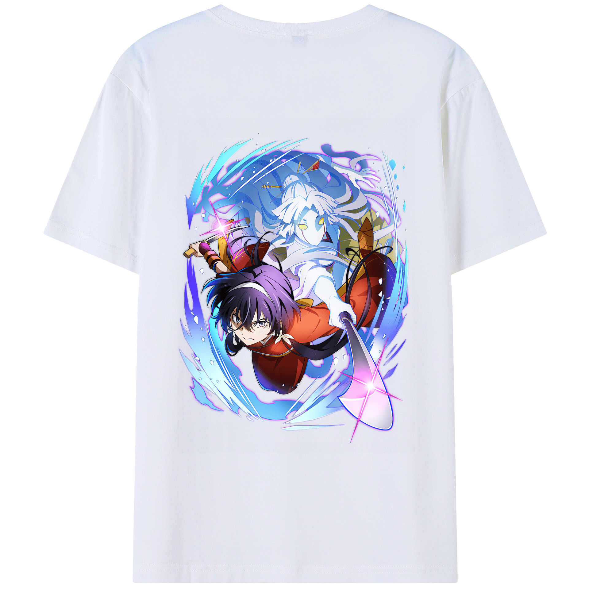 （画像用） 文豪ストレイドッグス Bungo Stray Dogs 綿100％ メンズ半袖Tシャツ（バックプリント） 通気性
