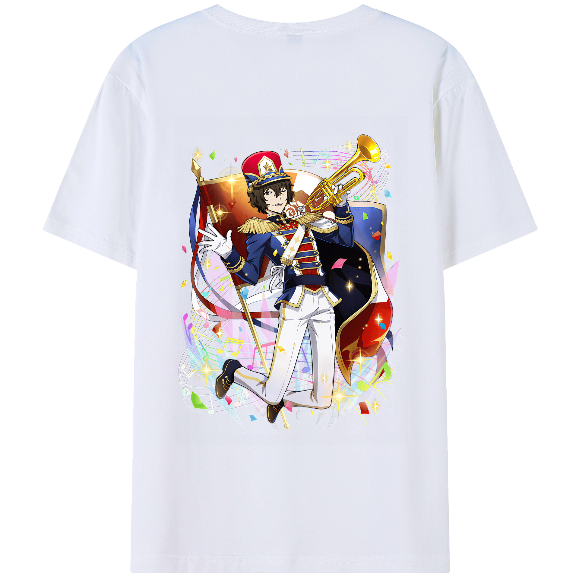 （画像用） 文豪ストレイドッグス Bungo Stray Dogs 綿100％ メンズ半袖Tシャツ（バックプリント） 通気性