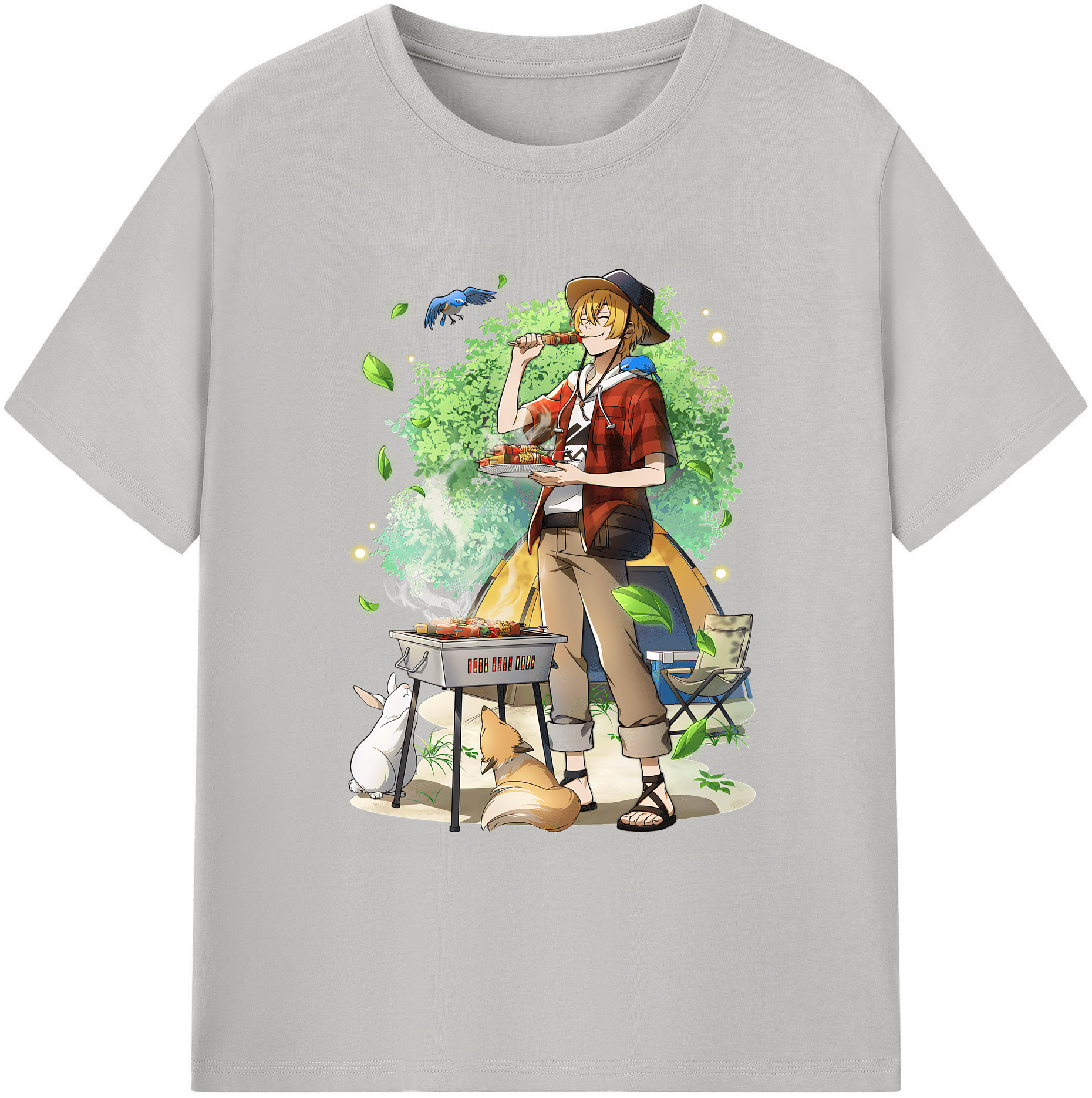 （画像用） 文豪ストレイドッグス Bungo Stray Dogs 綿100％ メンズ半袖Tシャツ｜肌触りやわらか＆通気性