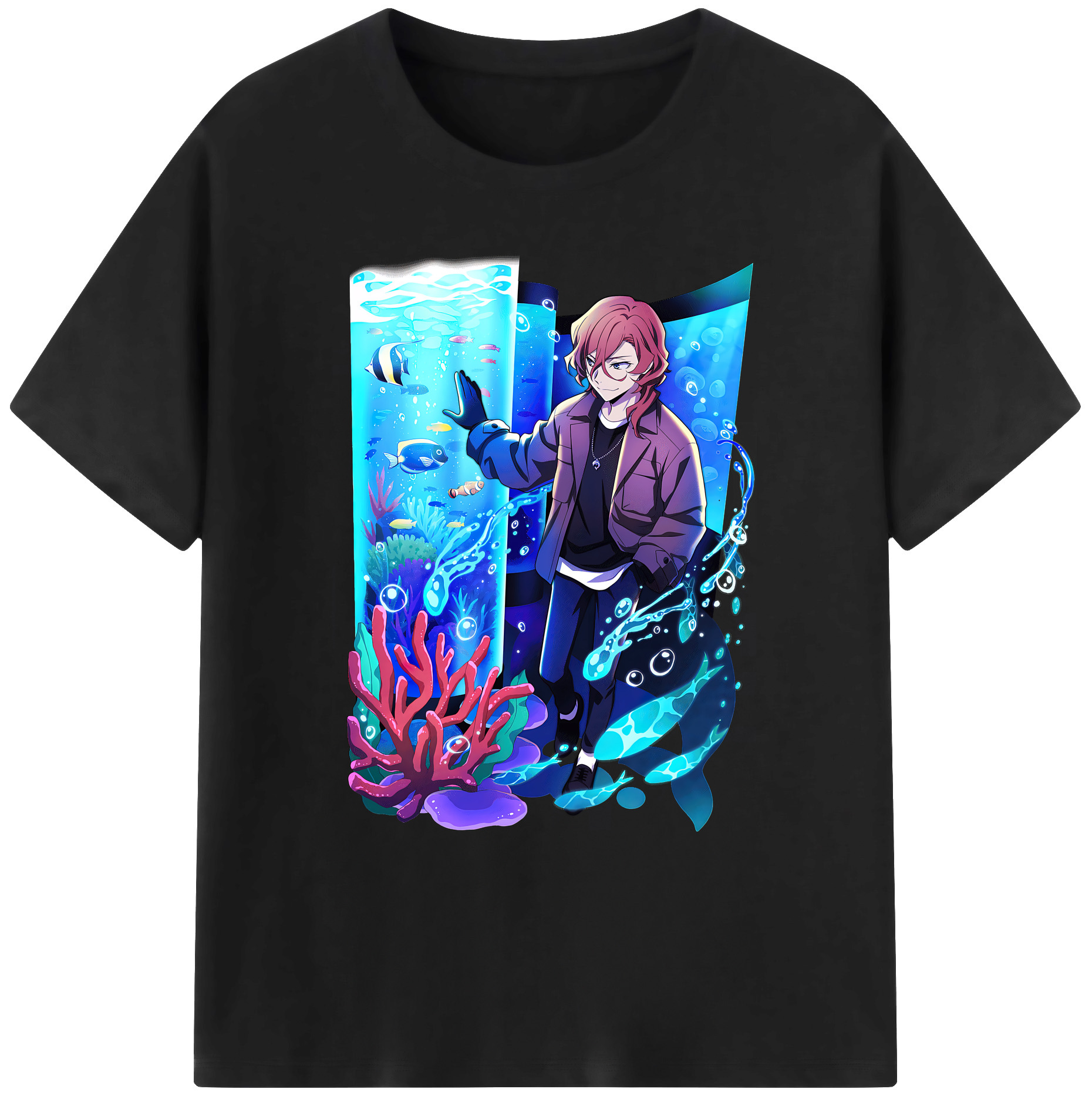 （画像用） 文豪ストレイドッグス Bungo Stray Dogs 綿100％ メンズ半袖Tシャツ｜肌触りやわらか＆通気性